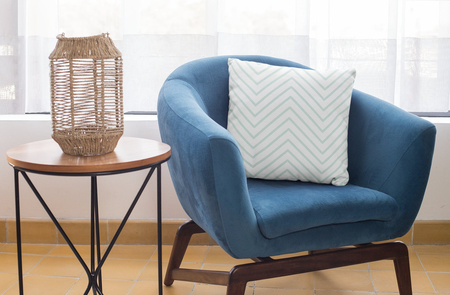 Decorative Zigzag Throw Pillow, Geometric Pattern Spun Polyester Square Pillow, Decorative Cushion and Pillow for Home Decor