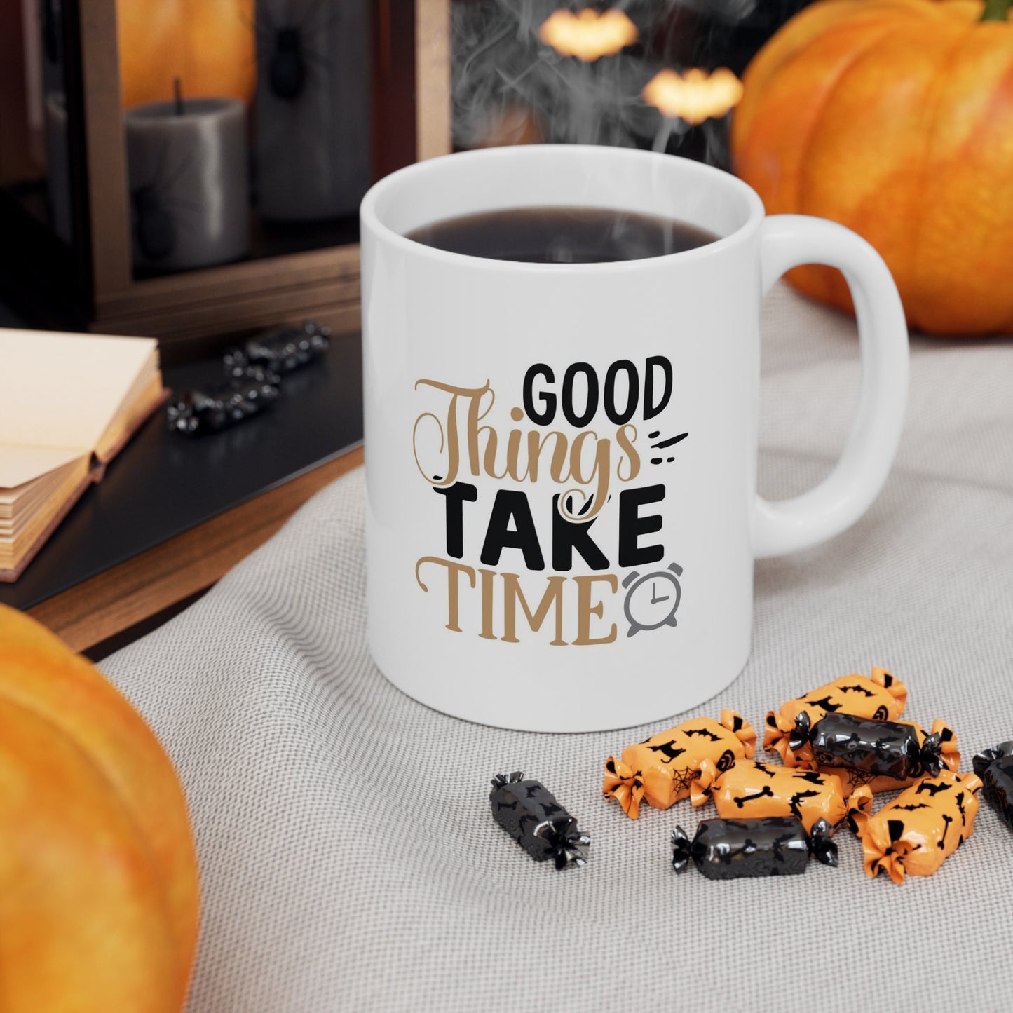 Les bonnes choses prennent du temps, tasse inspirante, tasse avec citation, tasse cadeau, tasse à café en céramique blanche 11 oz, cadeau d'anniversaire