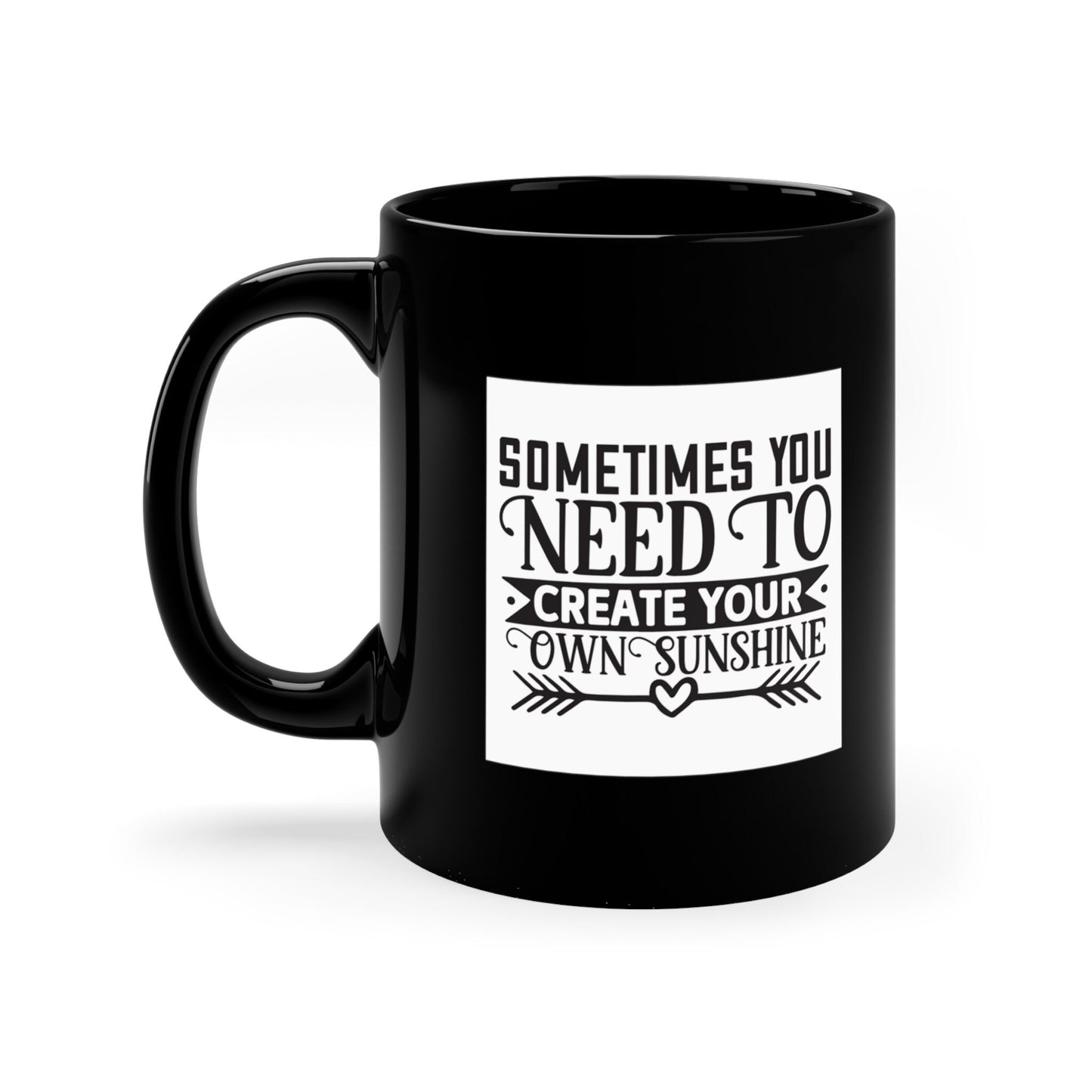 Tasse à café en céramique noire avec citation, tasse inspirante, tasse cadeau, tasse de motivation, parfois vous devez créer votre propre soleil
