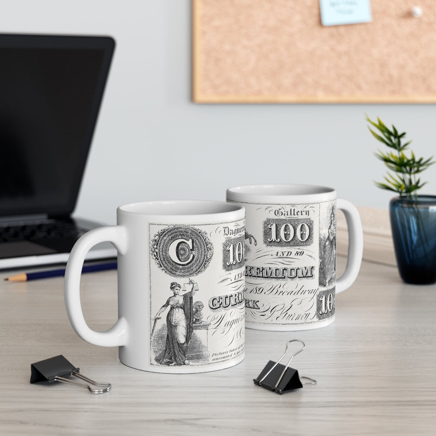 Tasse avec impression de dollars, Daguerréen Scrip par Jeremiah Gurney Mug, tasse cadeau d'anniversaire, tasse à café en céramique blanche 11 oz, tasse d'art