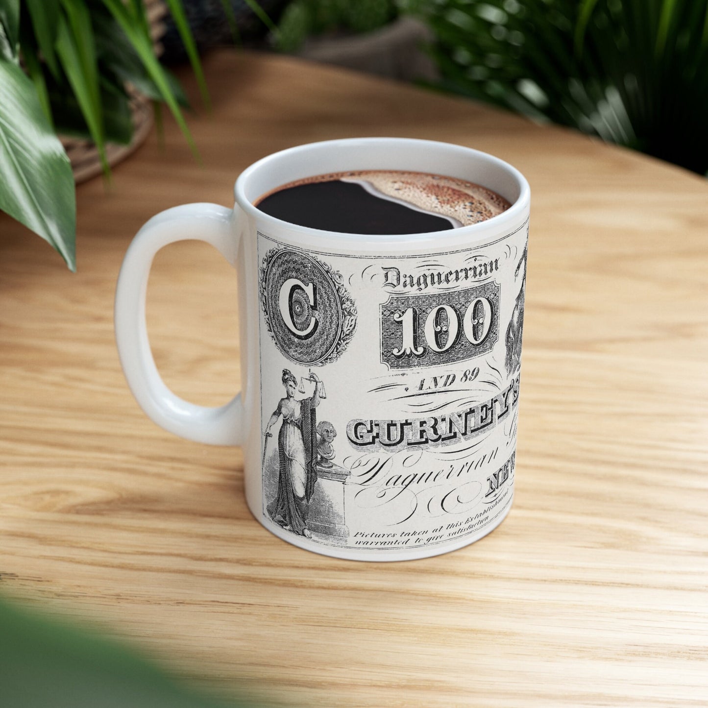 Tasse avec impression de dollars, Daguerréen Scrip par Jeremiah Gurney Mug, tasse cadeau d'anniversaire, tasse à café en céramique blanche 11 oz, tasse d'art