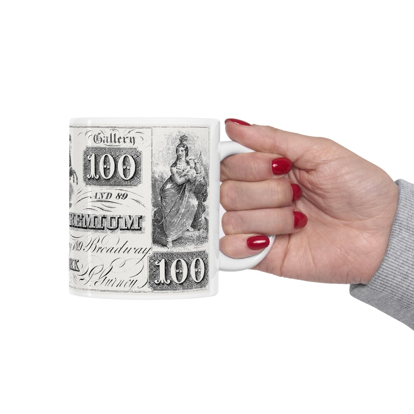 Tasse avec impression de dollars, Daguerréen Scrip par Jeremiah Gurney Mug, tasse cadeau d'anniversaire, tasse à café en céramique blanche 11 oz, tasse d'art