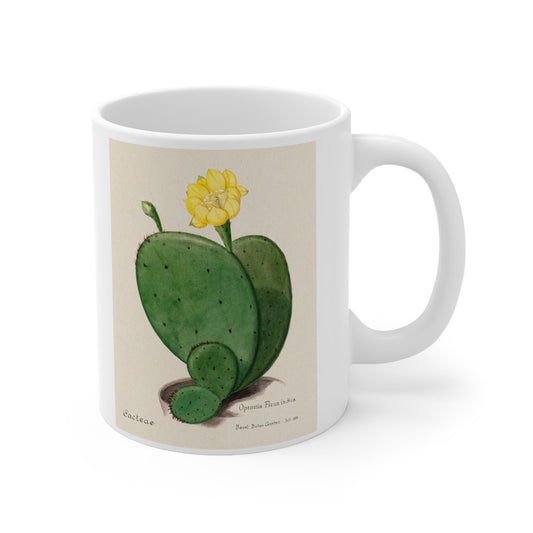 Cactus Mug, Mug with Cactus, Birthday Gift Mug, White Ceramic Coffee Mug 11oz, Fine Art Mug, Cactus Cup for Coffee Tea, Familie Der Cacteen