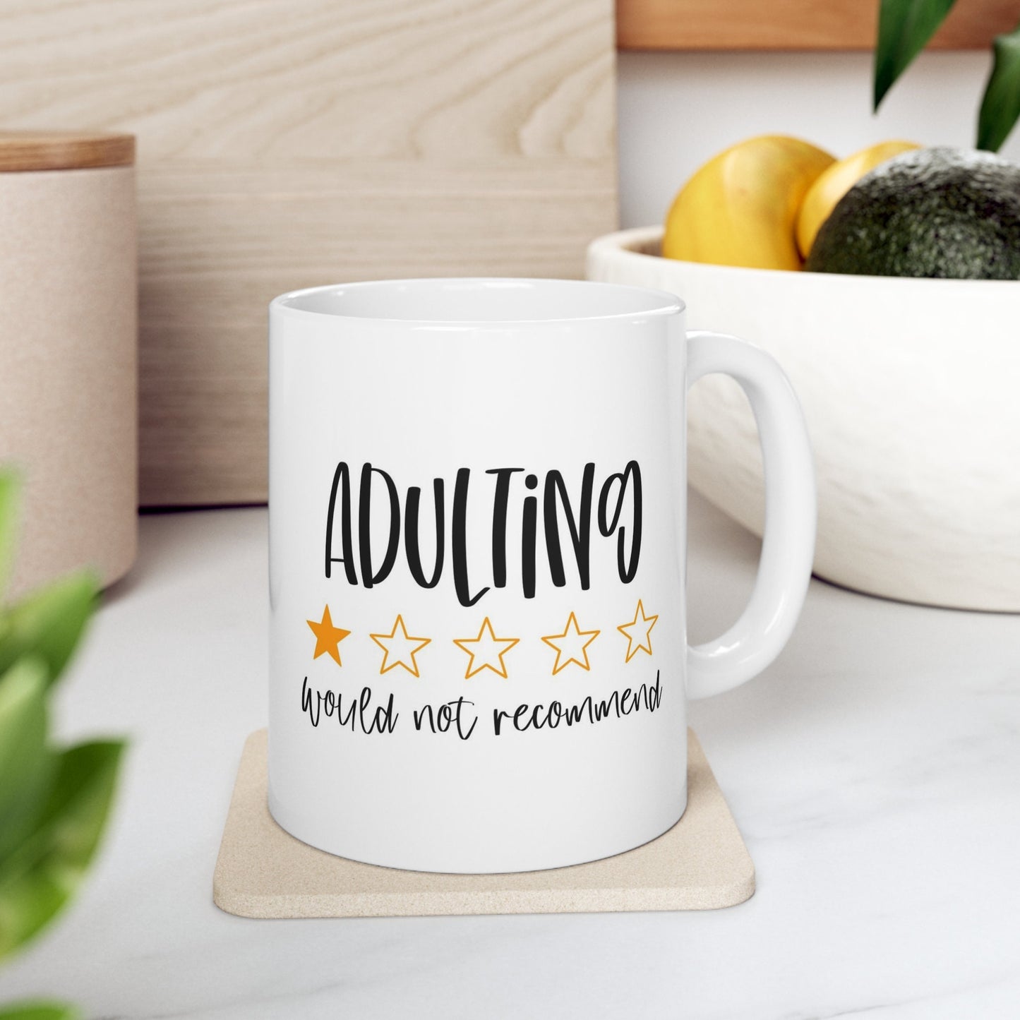 Adulting Mug, Funny Mug, Gift Coffee Mug, Coffee Quotes Mug, Inspirational Mug, White Ceramic Coffee Mug 11oz, Cup for Coffee or Tea