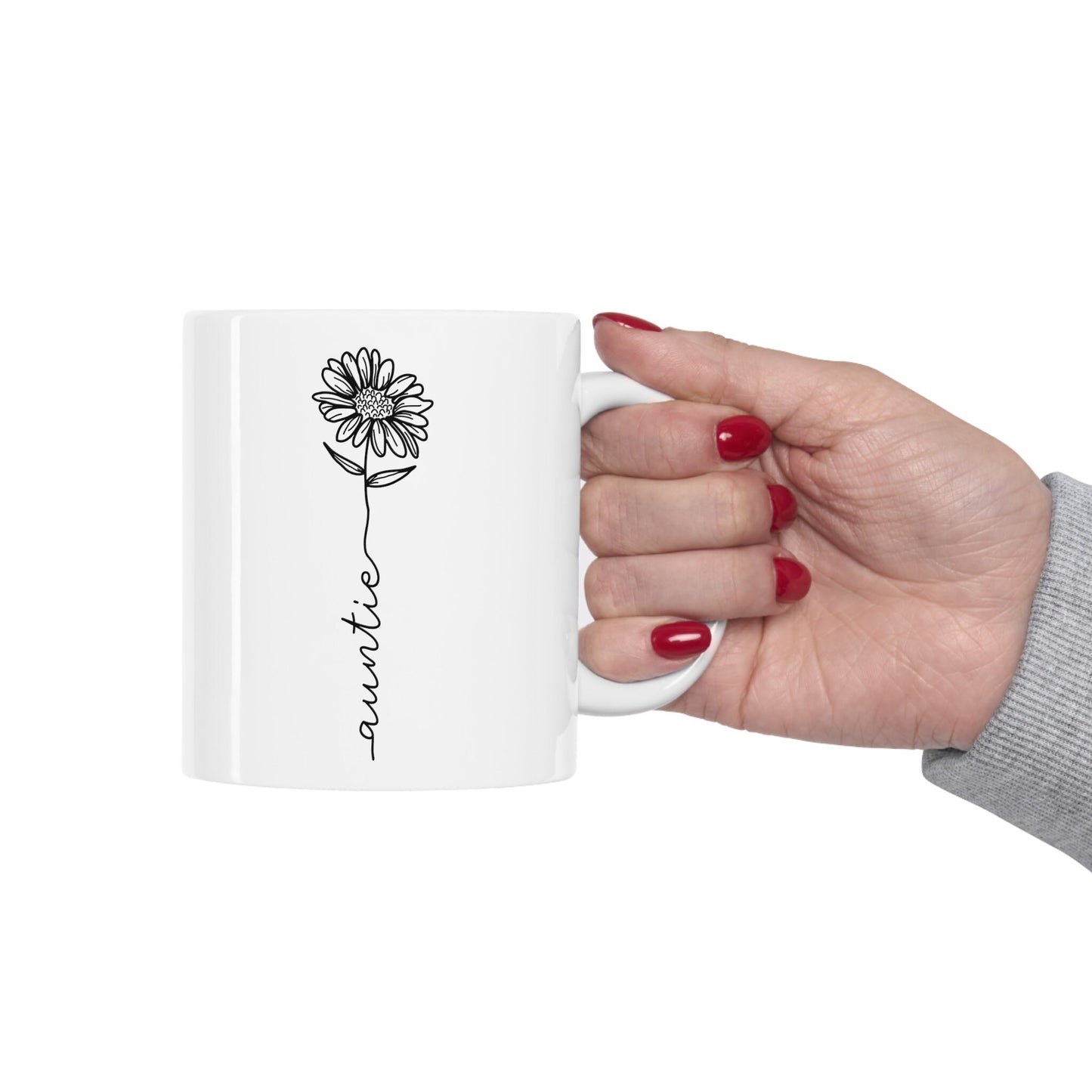 Tasse cadeau pour tantes, tasse à tige de fleur pour tante, tasse drôle, tasse à café cadeau, tasse à citations sur le café, tasse à café, tasse à café en céramique blanche