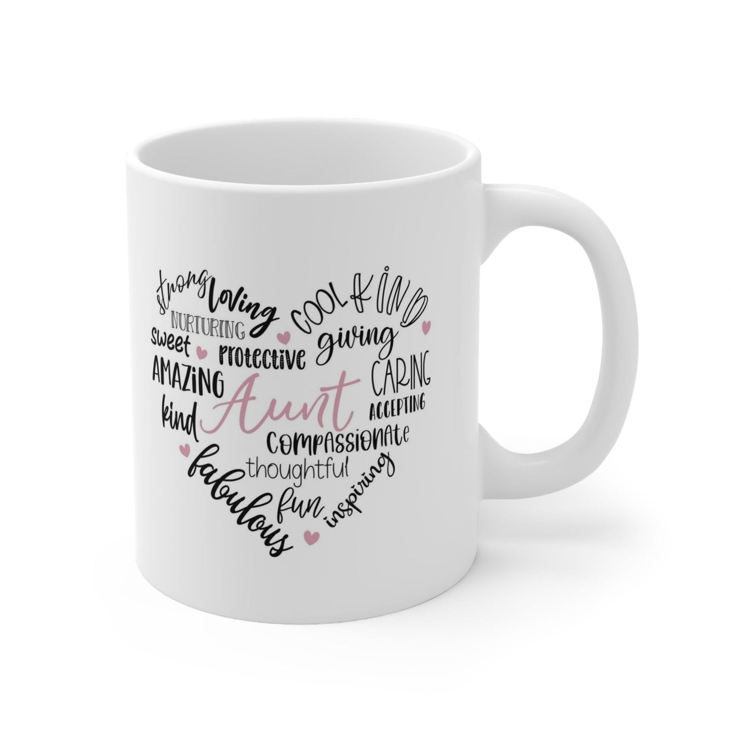 Aunts Heart Gift Mug, Mug For Aunts, Funny Mug, Gift Coffee Mug, Coffee Quotes Mug, Cup for Coffee, Ceramic Coffee Mug 11oz