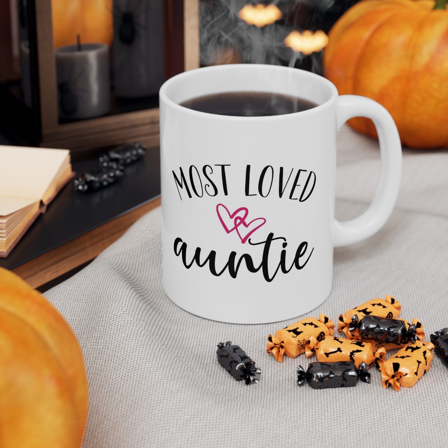 Tasse cadeau tante la plus aimée, tasse pour tante, tasse à café cadeau, tasse à citations sur le café, tasse en céramique pour café ou thé 11 oz