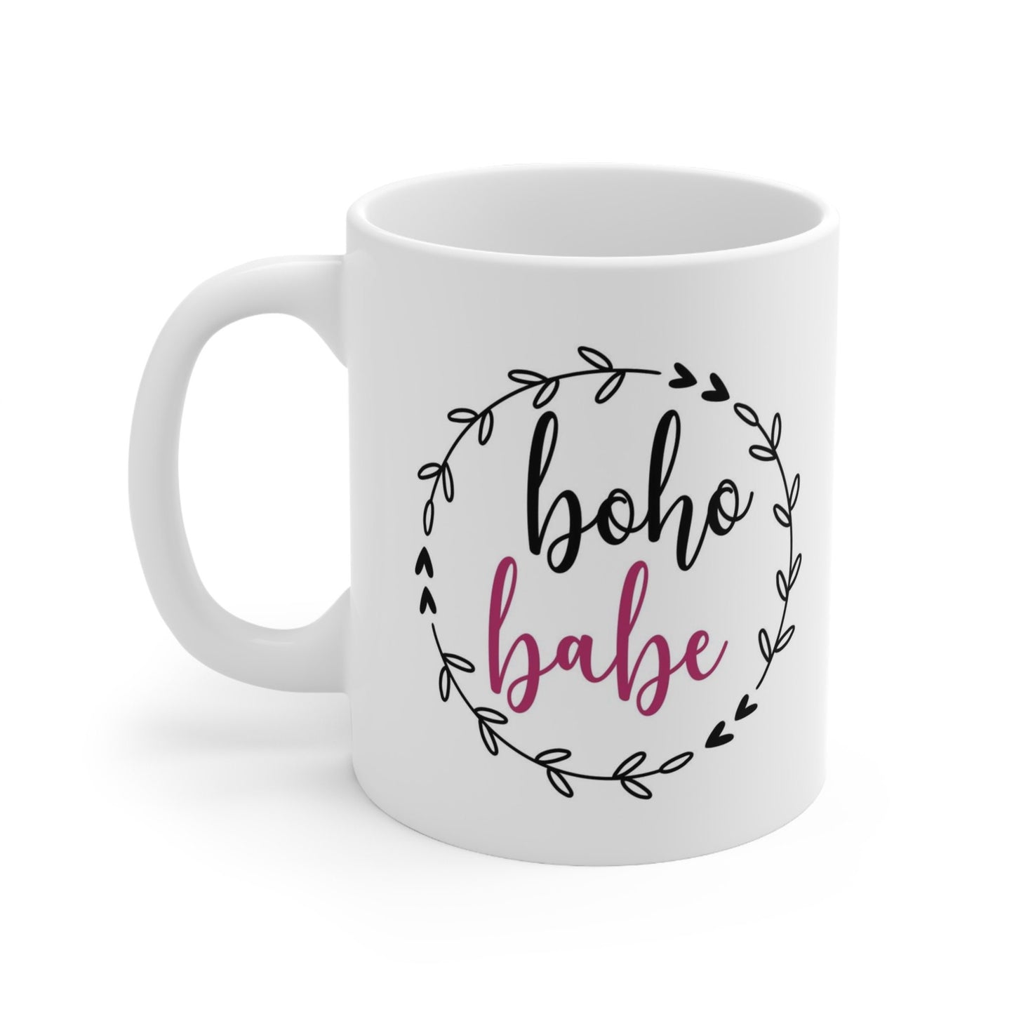 Tasse avec citation Boho Babe, tasse cadeau d'anniversaire, tasse inspirante, tasse à café en céramique blanche 11 oz, tasse personnalisée, tasse pour thé ou café