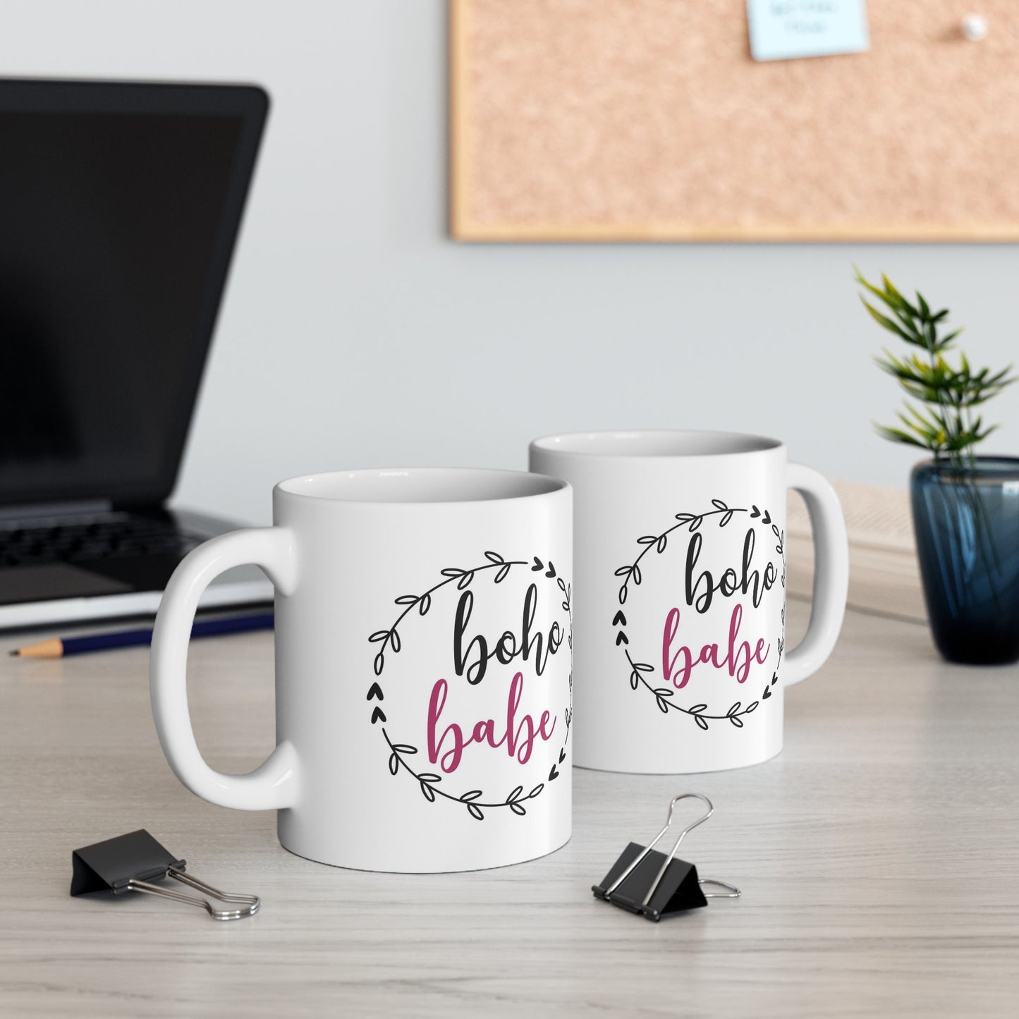 Tasse avec citation Boho Babe, tasse cadeau d'anniversaire, tasse inspirante, tasse à café en céramique blanche 11 oz, tasse personnalisée, tasse pour thé ou café
