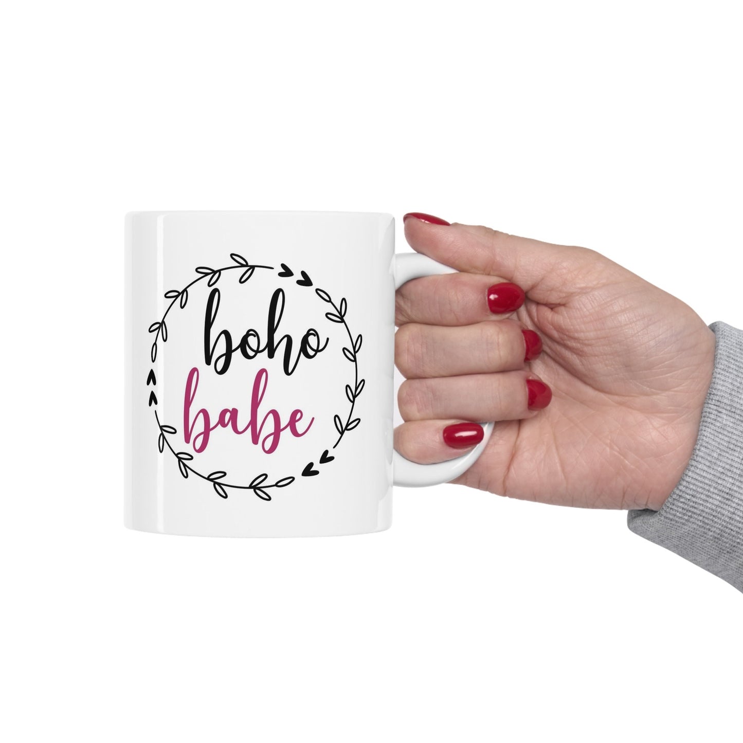 Tasse avec citation Boho Babe, tasse cadeau d'anniversaire, tasse inspirante, tasse à café en céramique blanche 11 oz, tasse personnalisée, tasse pour thé ou café