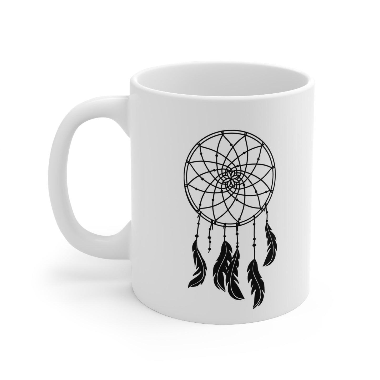 Dreamcatcher Mug, Boho Mug, Birthday Gift Mug, Inspirational Mug, White Ceramic Coffee Mug 11oz, Customized Mug, Cup Mug for Tea or Coffee