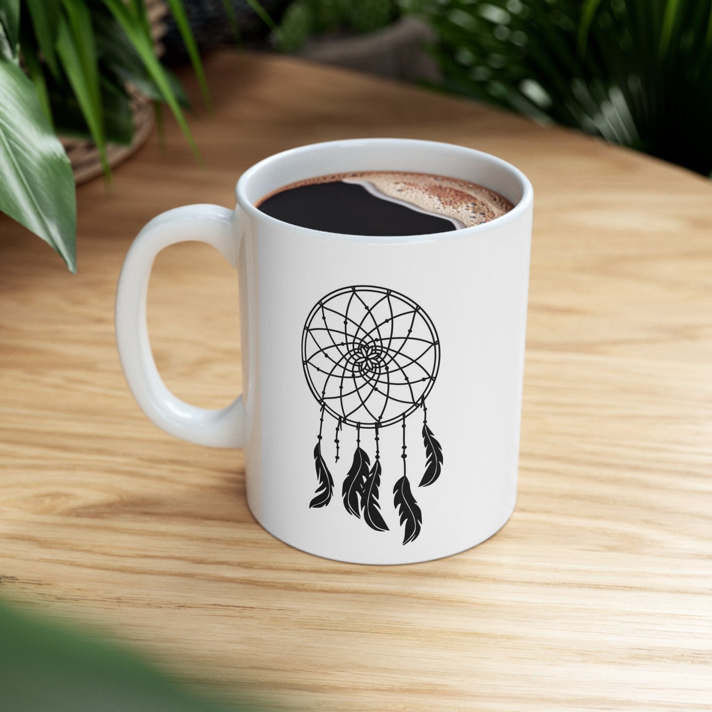 Dreamcatcher Mug, Boho Mug, Birthday Gift Mug, Inspirational Mug, White Ceramic Coffee Mug 11oz, Customized Mug, Cup Mug for Tea or Coffee
