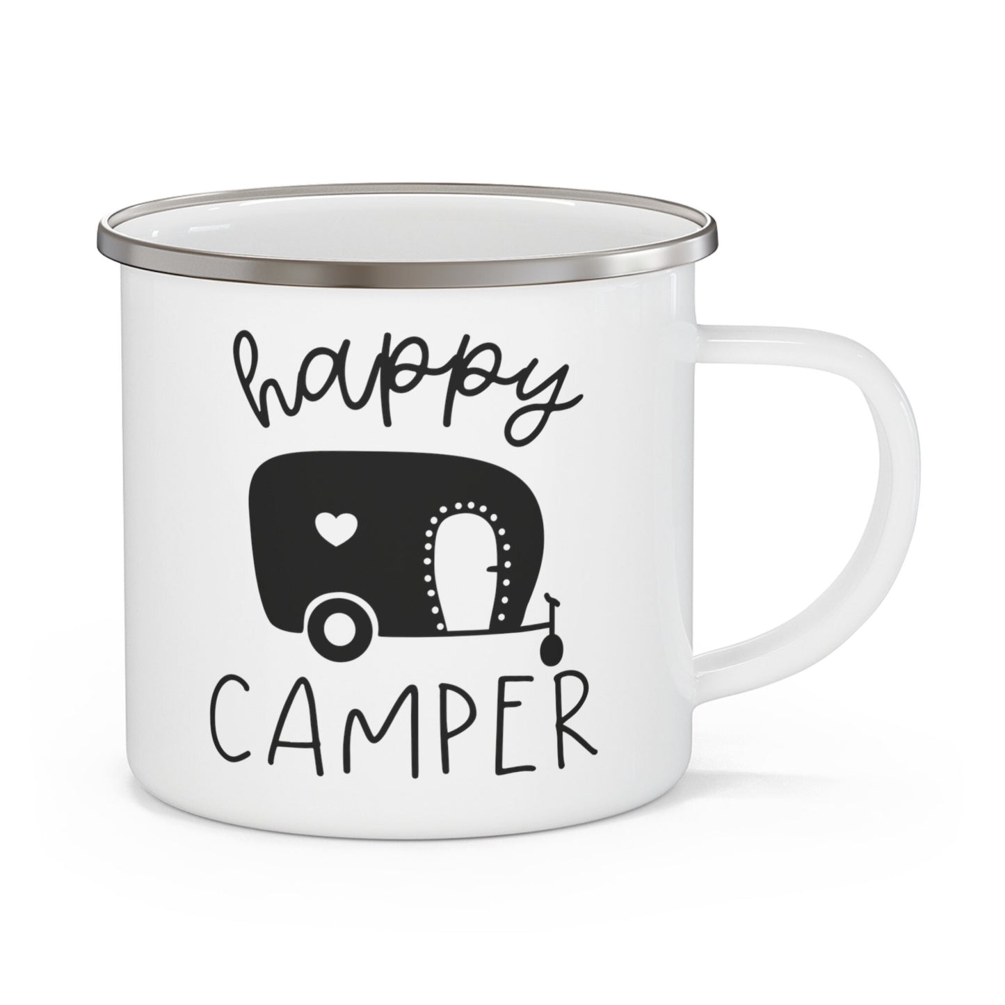 Happy Camper Camping Mug, Gift Coffee Mug, Inspirational Camping Mug, Mug with Quotes, Stainless Steel Camping Mug 12oz