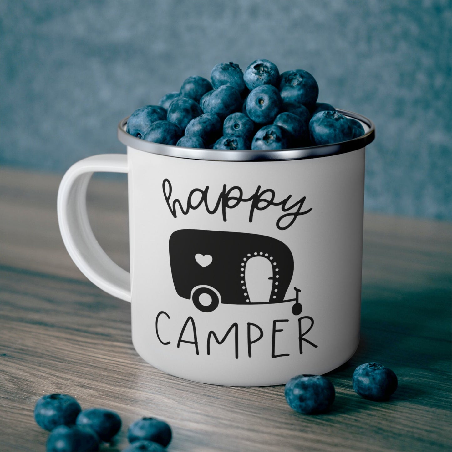 Happy Camper Camping Mug, Gift Coffee Mug, Inspirational Camping Mug, Mug with Quotes, Stainless Steel Camping Mug 12oz