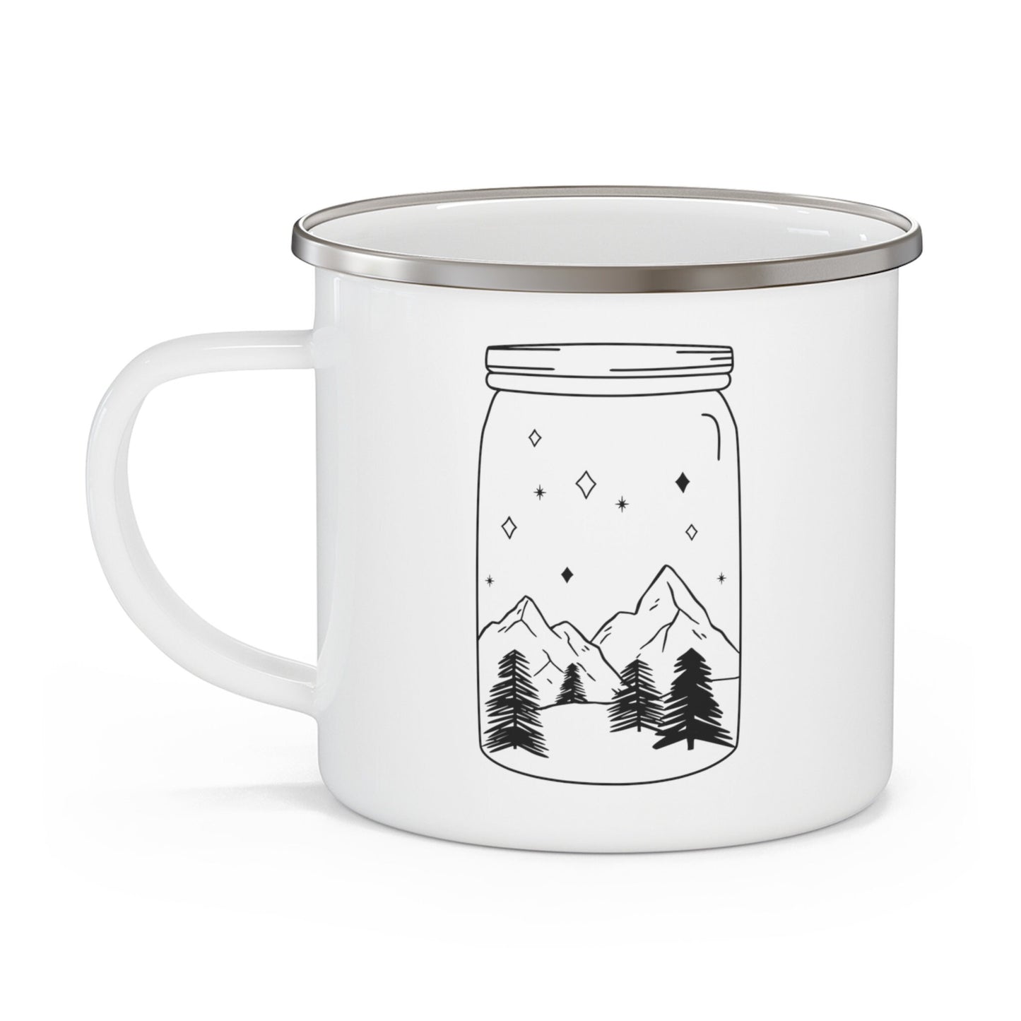 Tasse de camping Mason Jar Mountains, tasse à café cadeau, tasse de camping inspirante, tasse de voyage, tasse de camping en acier inoxydable 12 oz