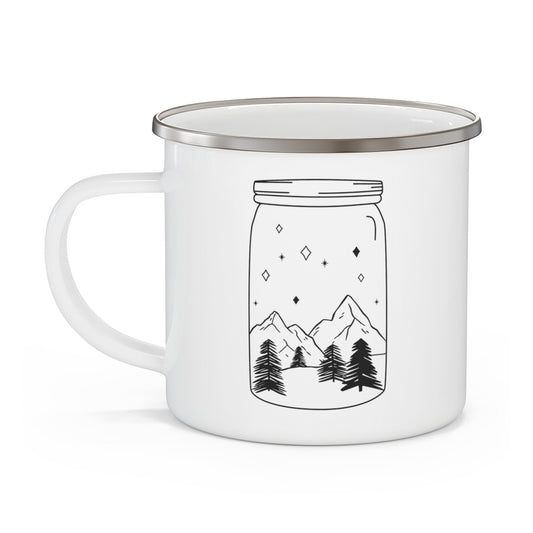 Mason Jar Mountains Camping Mug, Gift Coffee Mug, Inspirational Camping Mug, Travel Mug, Stainless Steel Camping Mug 12oz