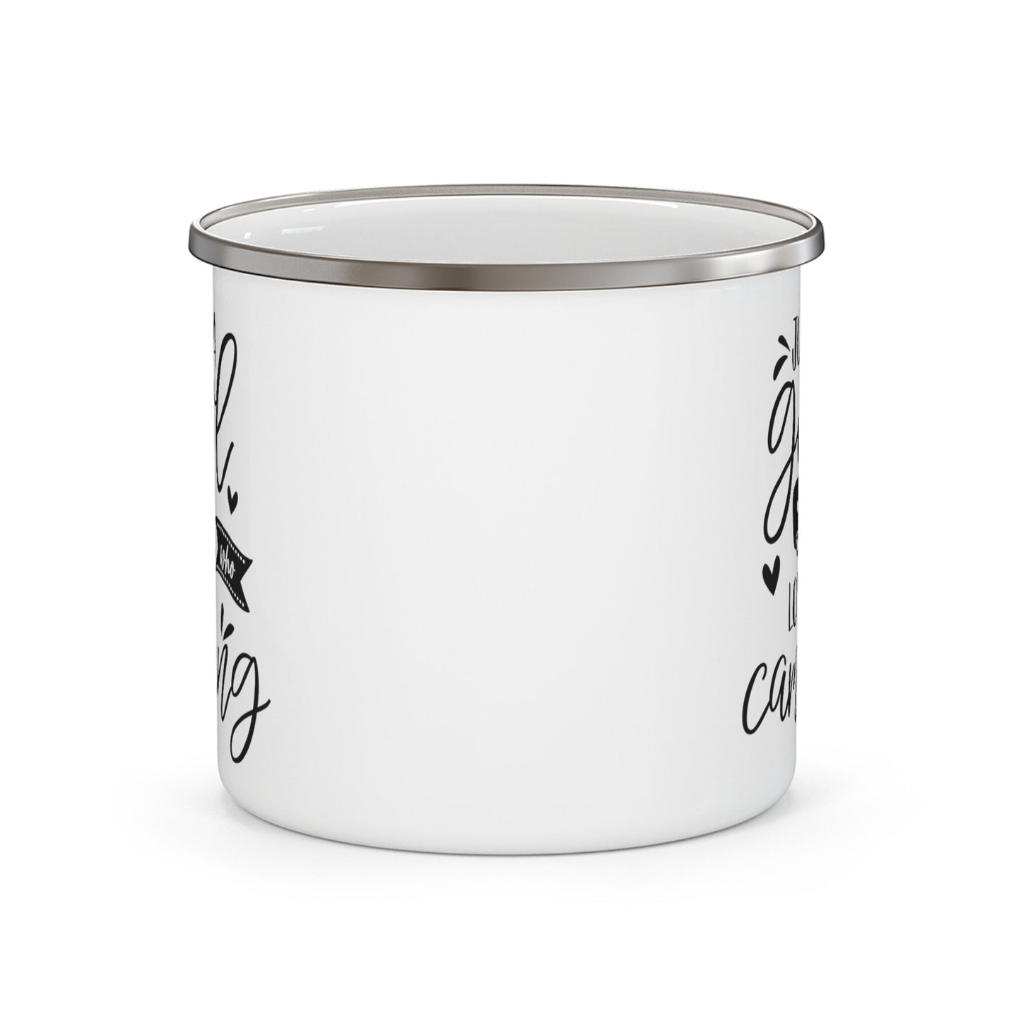 Tasse de voyage de camping Just a Girl, tasse cadeau, tasse de camping inspirante, tasse avec citations de camping, tasse de camping en acier inoxydable 12 oz