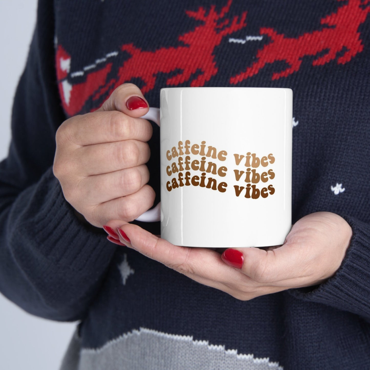 Caffeine Vibes Mug, Gift Coffee Mug, Inspirational Mug, Coffee Quotes Mug, Cup for Coffee or Tea, Ceramic Coffee Mug 11oz