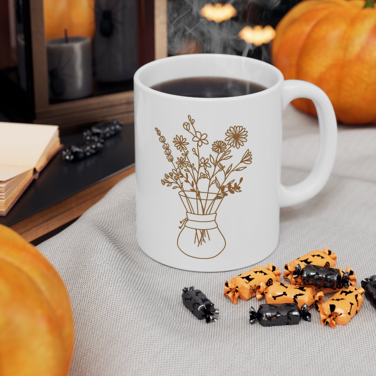 Tasse à café en forme de bouquet de fleurs, tasse à café cadeau, tasse à café avec citations, tasse inspirante, tasse pour café ou thé, tasse à café en céramique 11 oz