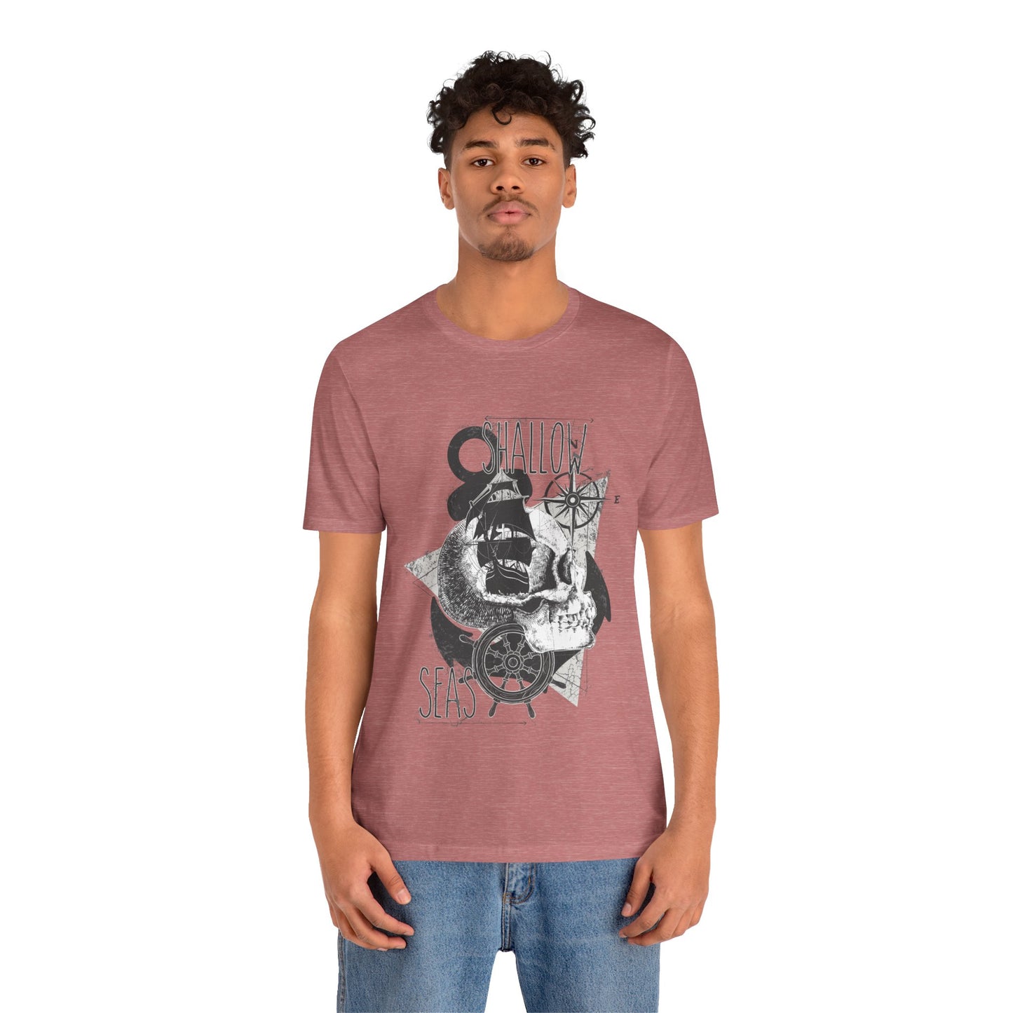 Shallow Seas T-shirt, Sea T-shirt, Nautical Shirt, Skull Shirt, T-shirt with Compass, Sea Shirt, Travel T-Shirt, Outdoors Shirt