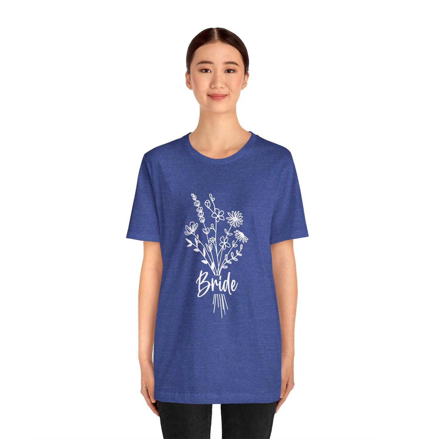 Bride T-shirt, Wedding Shirt, Wildflower Bouquet Floral Shirt, Bride Tee, Bachelorette Shirt, Gift Shirt for Bride, Bridal Shower Shirt