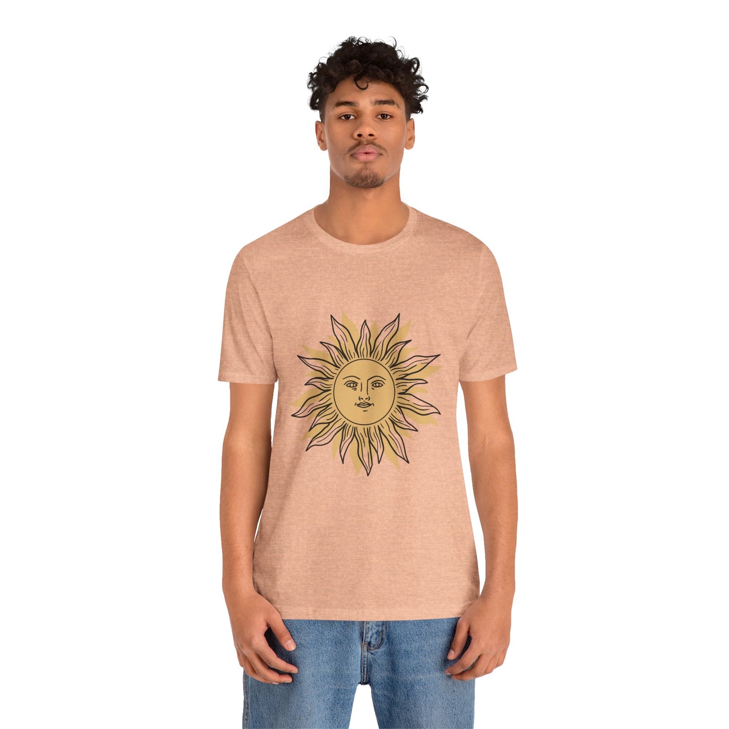 Sun Face T-shirt, Mystical Shirt, Boho T-shirt, Solar T-shirt, Moon and Stars T-Shirt, Bohemian T-shirt, Astrologic Shirt, Gift for Her