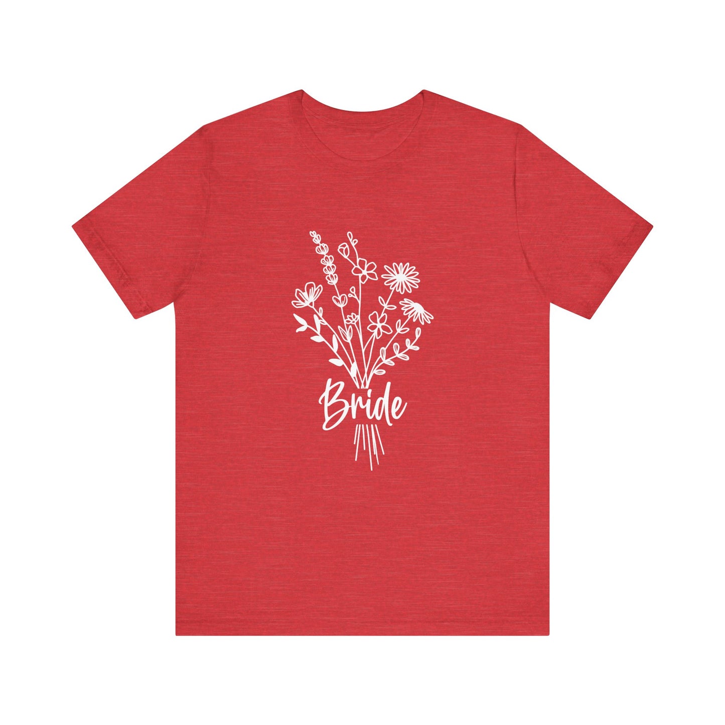 Bride T-shirt, Wedding Shirt, Wildflower Bouquet Floral Shirt, Bride Tee, Bachelorette Shirt, Gift Shirt for Bride, Bridal Shower Shirt
