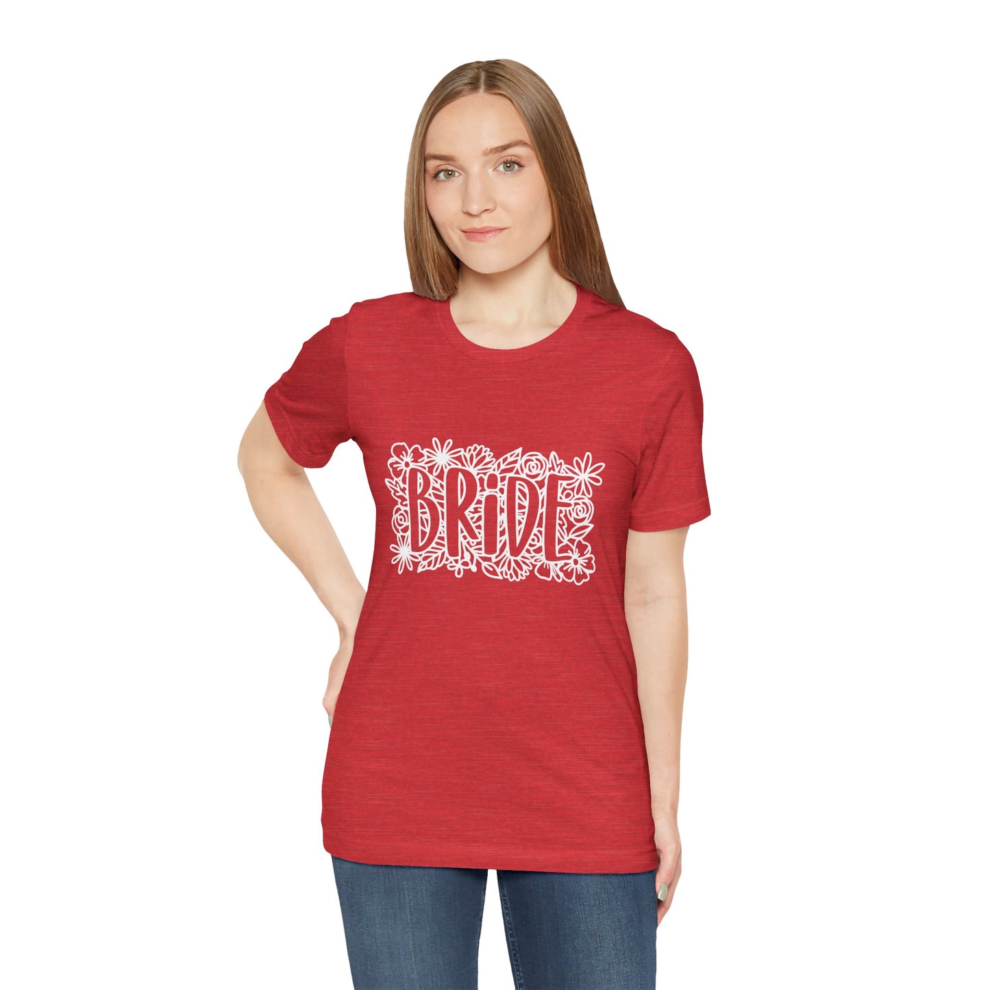 Floral Bride T-shirt, Bride Flowers Shirt, Wedding Shirt, Bride Tee, Bridal Shower Shirt, Gift Shirt for Bride, Bachelorette Party Shirt