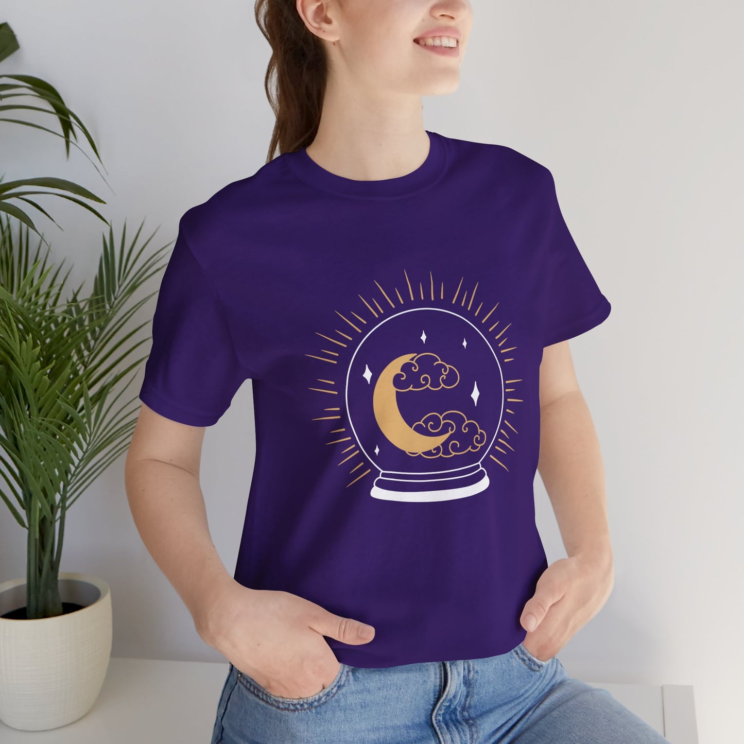 Celestial Crystal Ball T-shirt, Boho T-shirt, Inspirational T-shirt, Bohemian T-shirt, Moon and Stars T-Shirt, Gift Travel Shirt