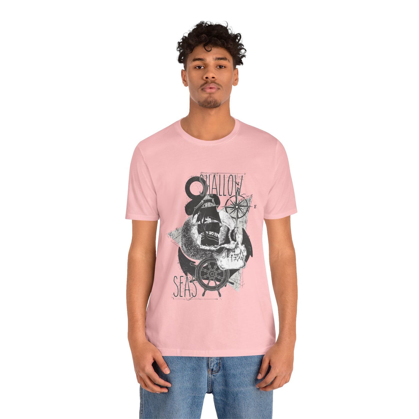 Shallow Seas T-shirt, Sea T-shirt, Nautical Shirt, Skull Shirt, T-shirt with Compass, Sea Shirt, Travel T-Shirt, Outdoors Shirt
