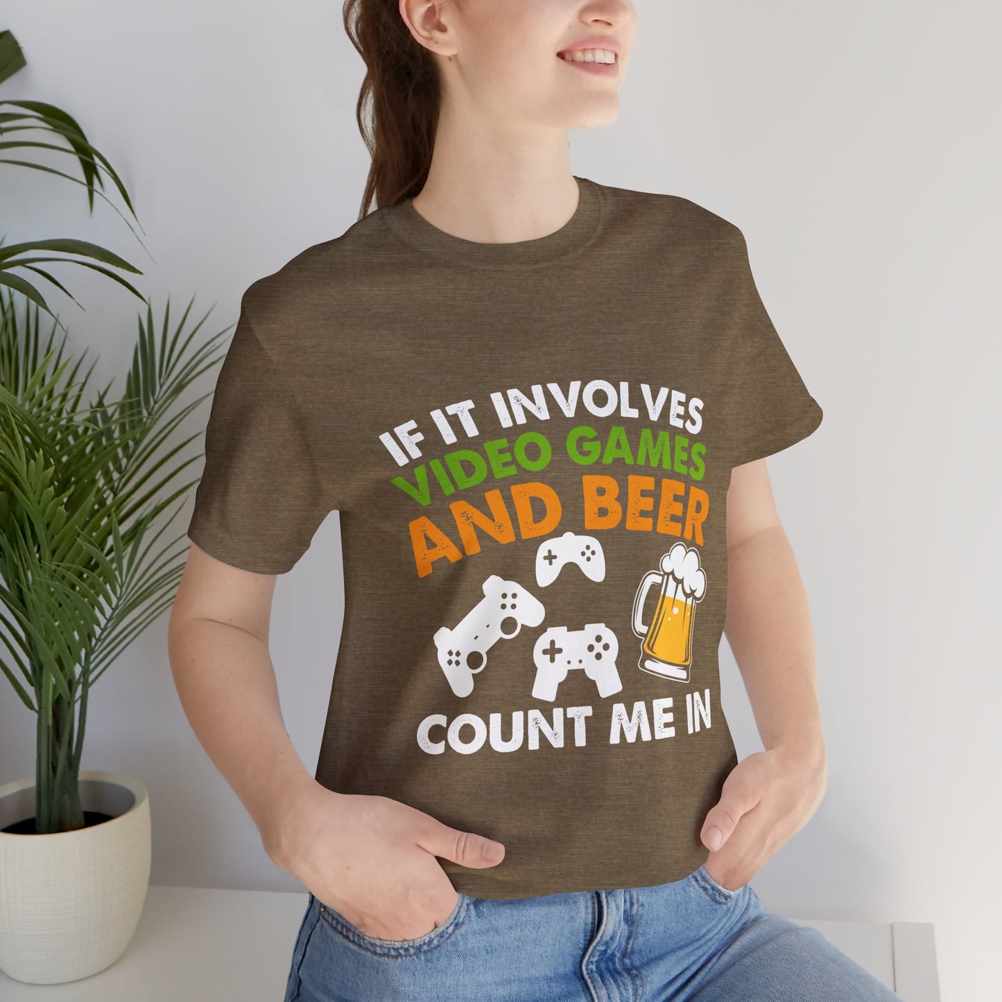 Video Games T-shirt, Gaming Shirt, Video Games and Beer Shirt, T-shirt for Gamers, Funny Gamer Shirts, Gift for Him, Funny Gaming Tee