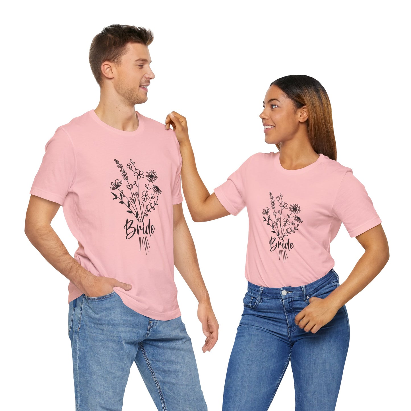 Bride T-shirt, Wedding Shirt, Wildflower Bouquet Floral Shirt, Bride Tee, Bachelorette Shirt, Gift Shirt for Bride, Bridal Shower Shirt