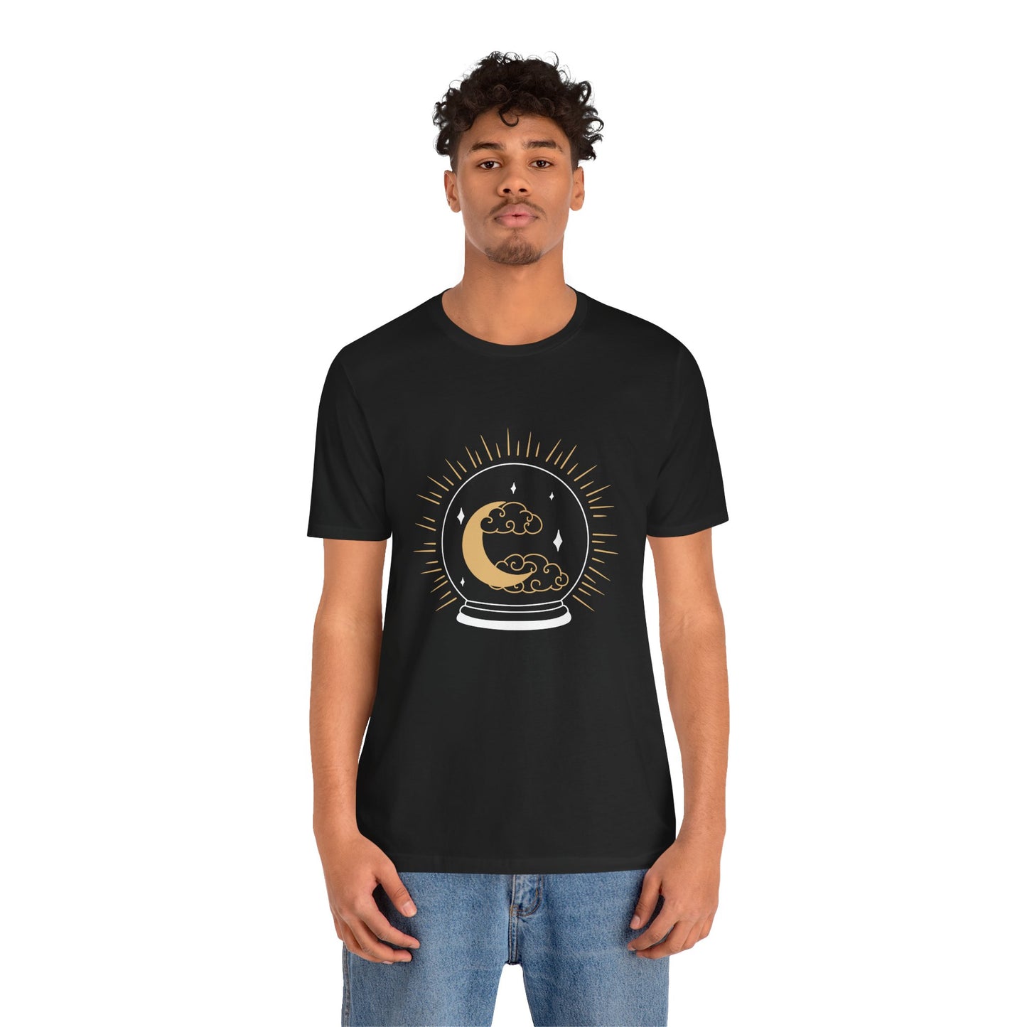 Celestial Crystal Ball T-shirt, Boho T-shirt, Inspirational T-shirt, Bohemian T-shirt, Moon and Stars T-Shirt, Gift Travel Shirt