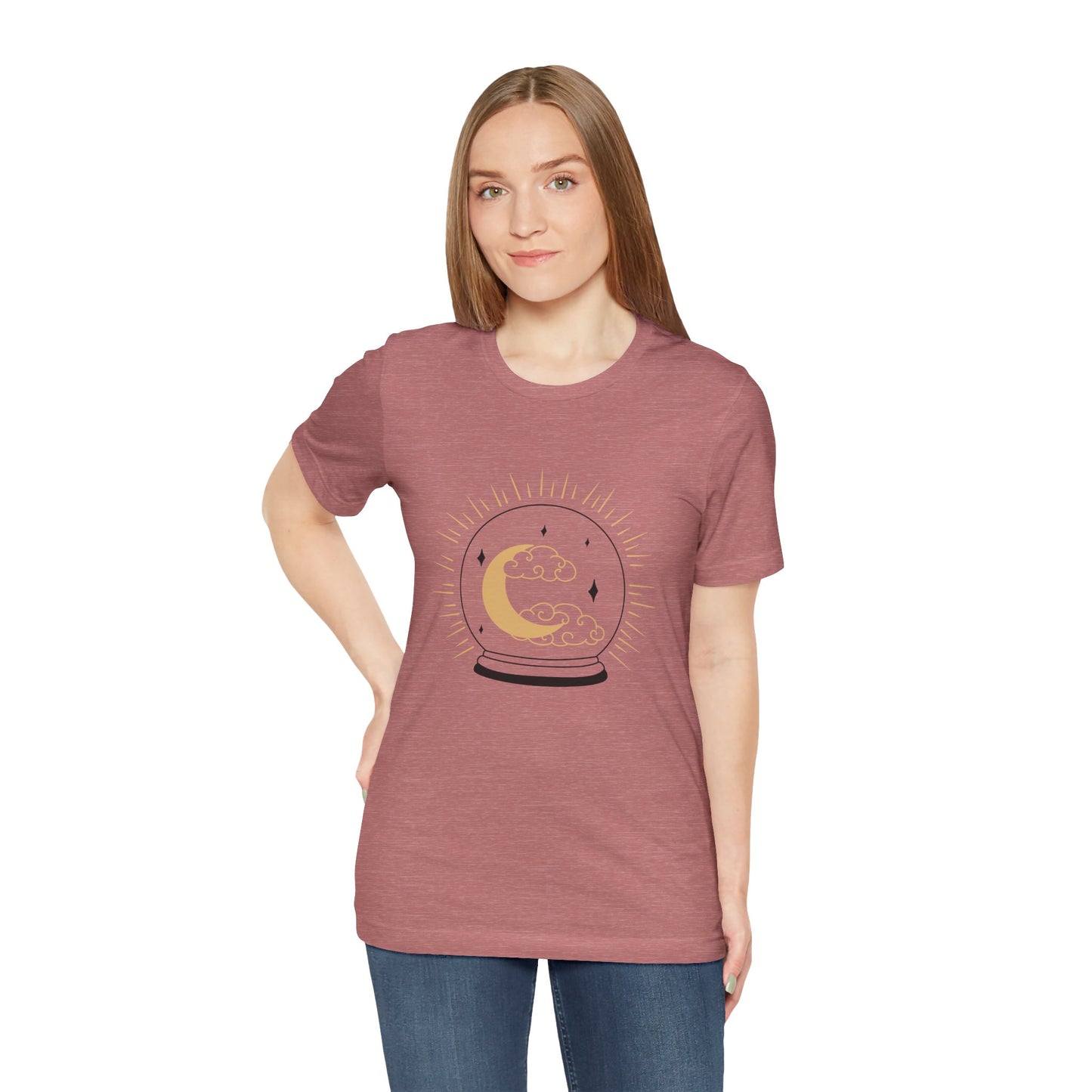 Celestial Crystal Ball T-shirt, Boho T-shirt, Inspirational T-shirt, Bohemian T-shirt, Moon and Stars T-Shirt, Gift Travel Shirt