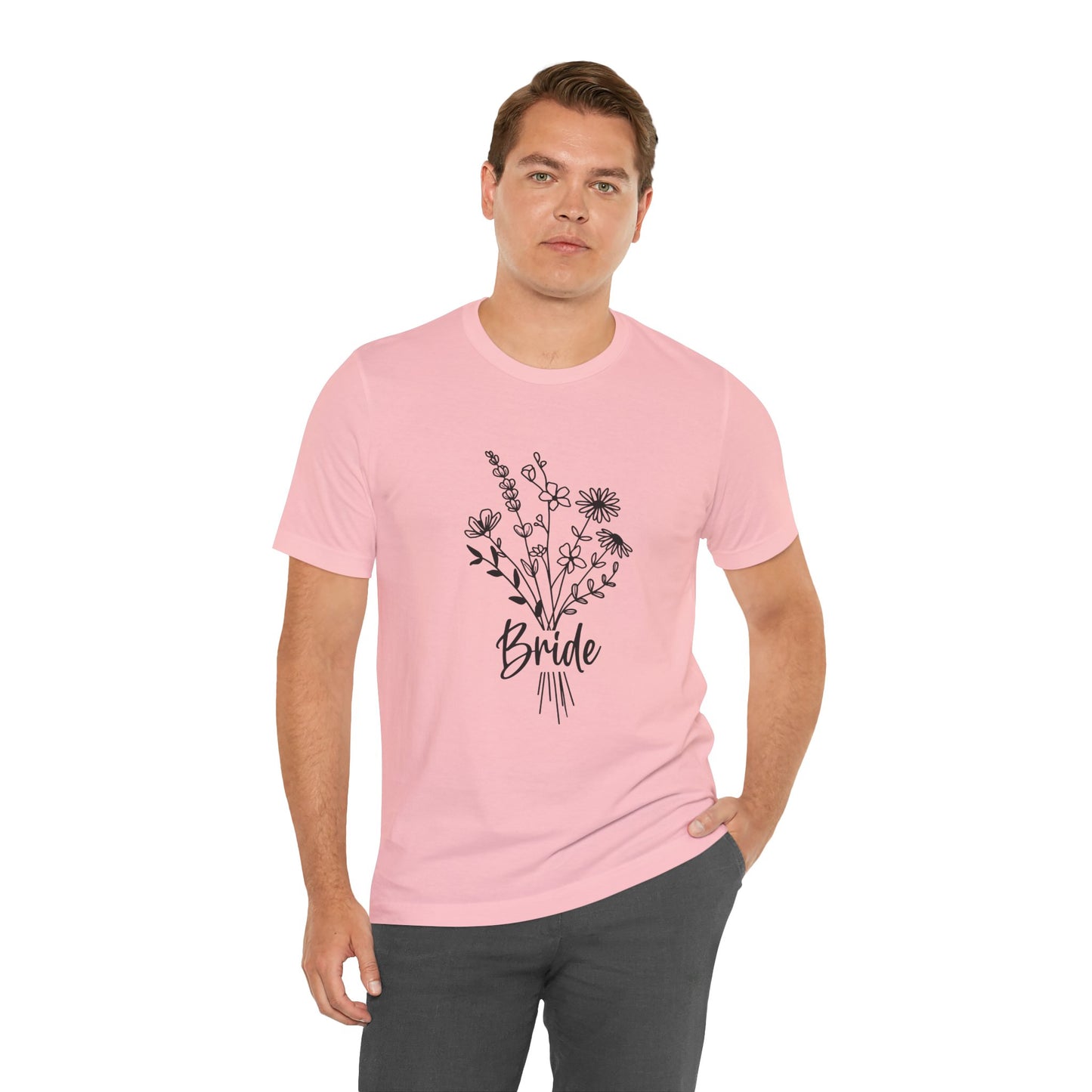 Bride T-shirt, Wedding Shirt, Wildflower Bouquet Floral Shirt, Bride Tee, Bachelorette Shirt, Gift Shirt for Bride, Bridal Shower Shirt
