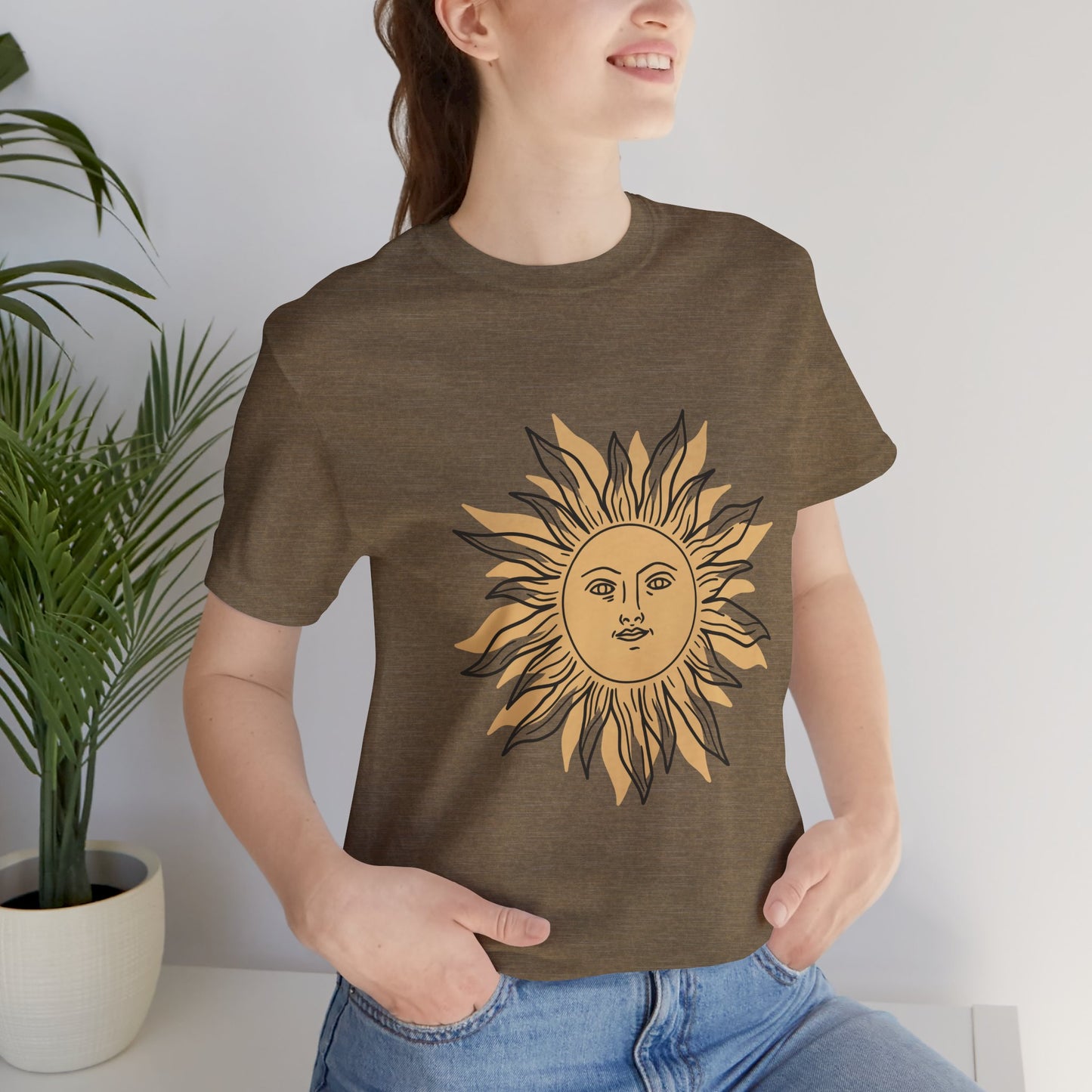 Sun Face T-shirt, Mystical Shirt, Boho T-shirt, Solar T-shirt, Moon and Stars T-Shirt, Bohemian T-shirt, Astrologic Shirt, Gift for Her