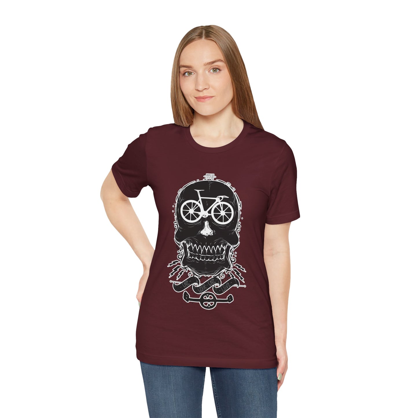 Bicycle Love T-shirt, Skull T-shirt, Shirt with Skull, Skull Head T-shirt, T-shirt with Bicycle, Horror Shirt, Humor T-Shirt