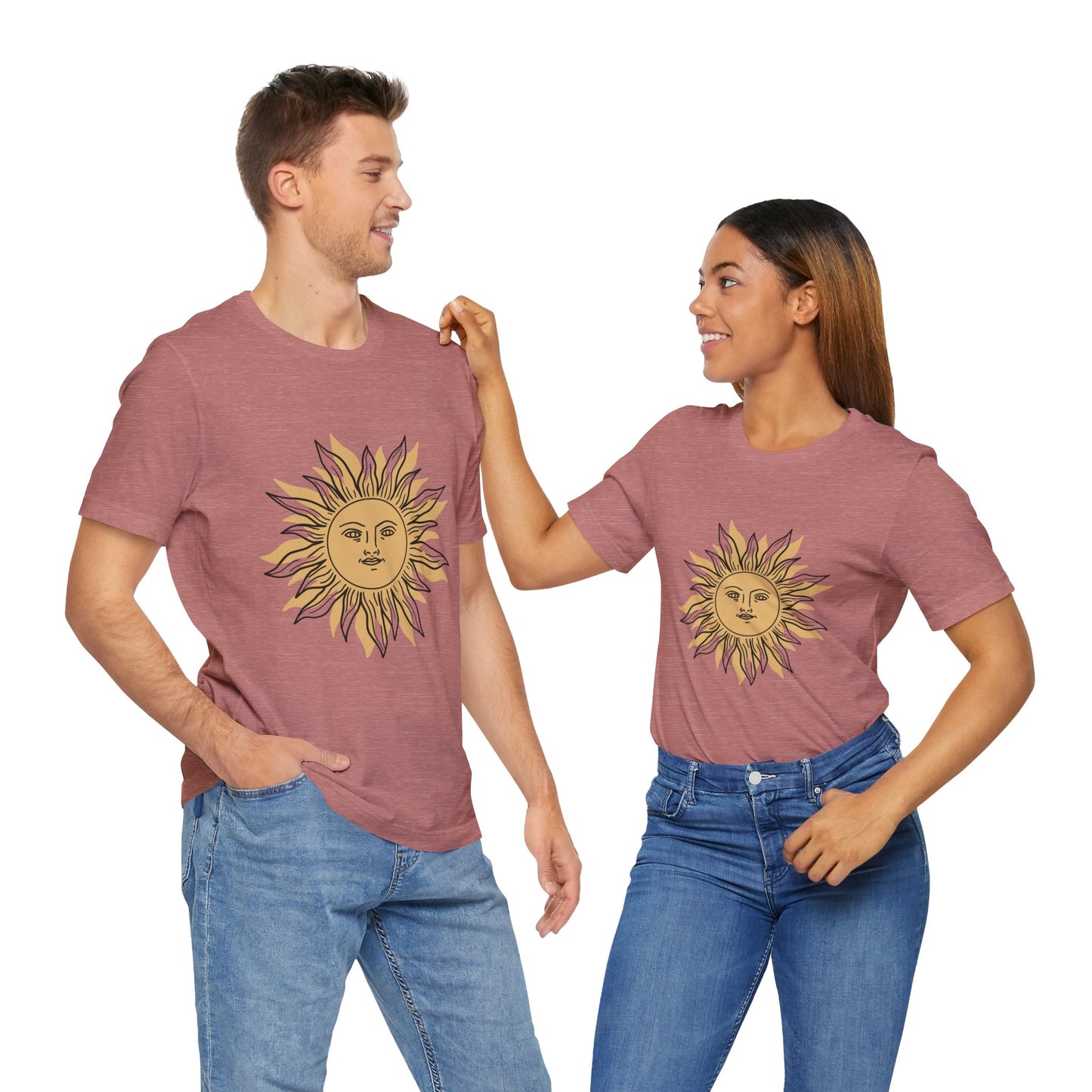 Sun Face T-shirt, Mystical Shirt, Boho T-shirt, Solar T-shirt, Moon and Stars T-Shirt, Bohemian T-shirt, Astrologic Shirt, Gift for Her
