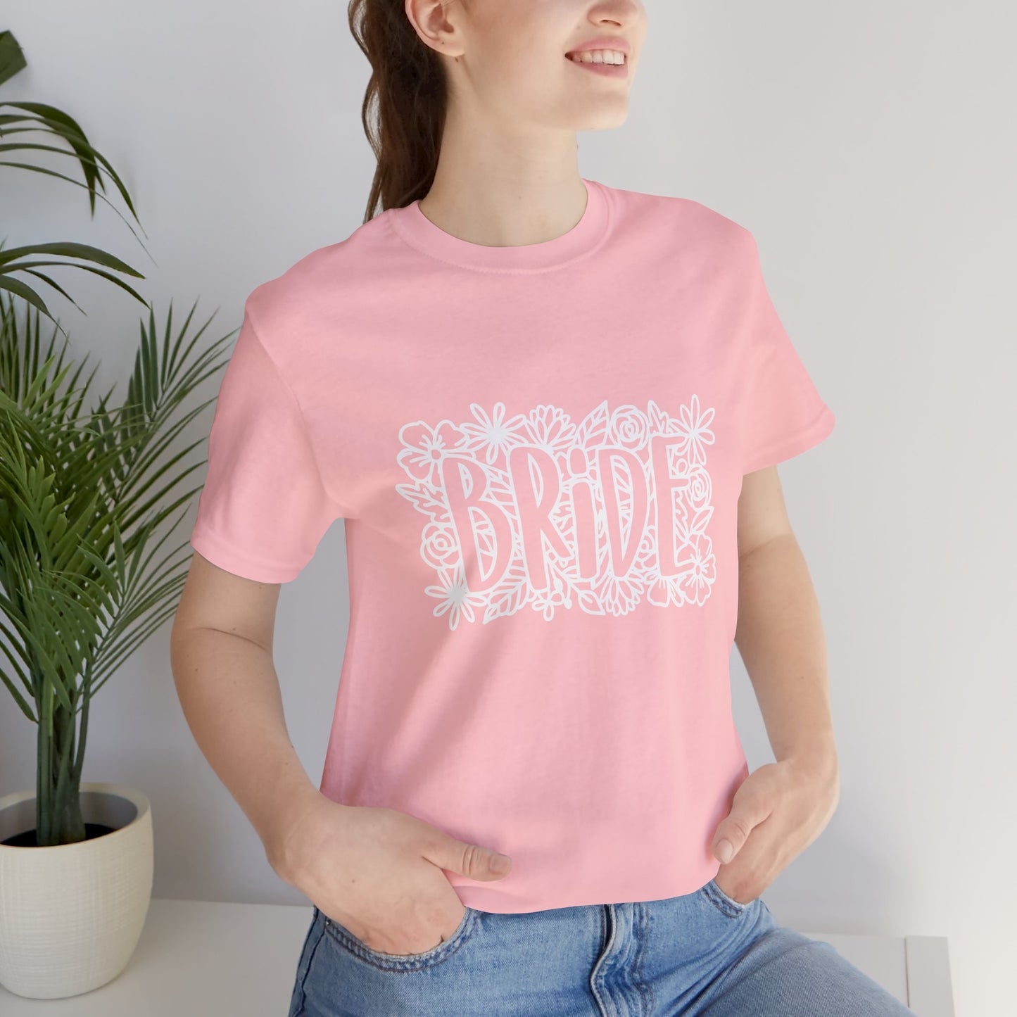 Floral Bride T-shirt, Bride Flowers Shirt, Wedding Shirt, Bride Tee, Bridal Shower Shirt, Gift Shirt for Bride, Bachelorette Party Shirt