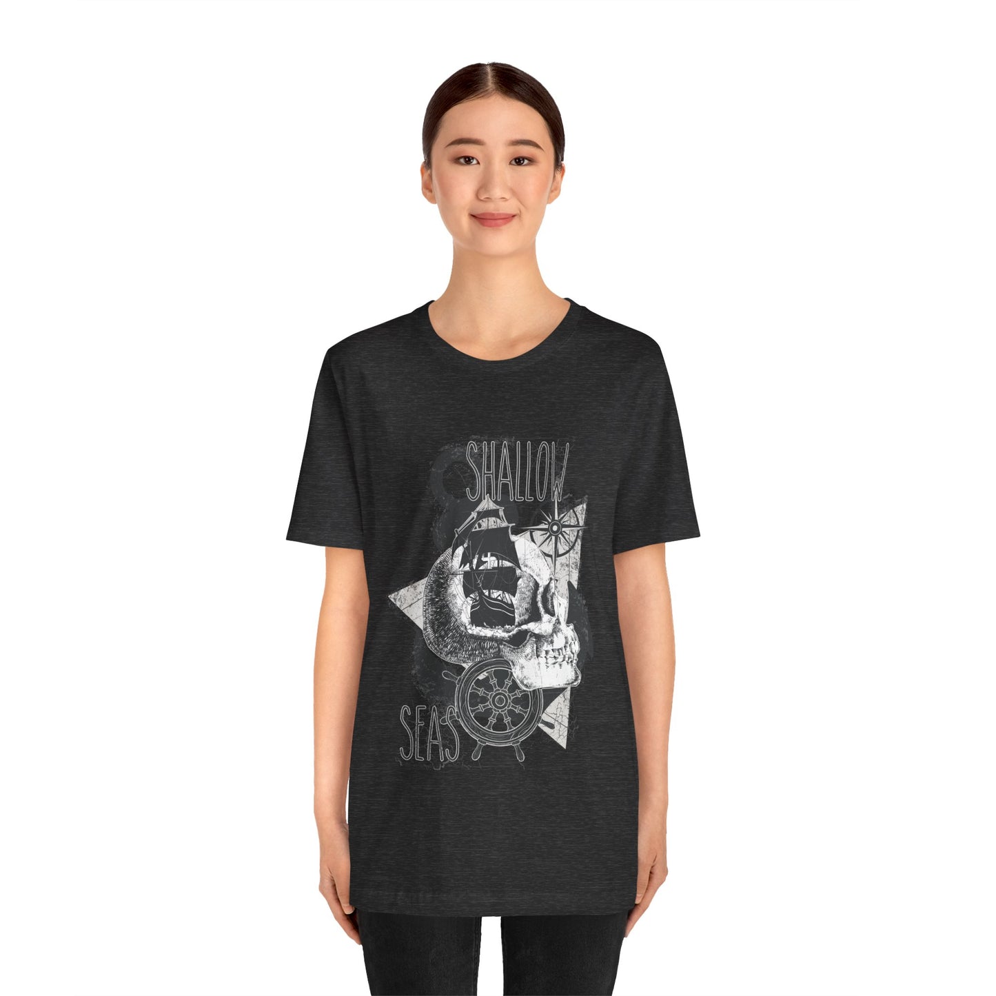 Shallow Seas T-shirt, Sea T-shirt, Nautical Shirt, Skull Shirt, T-shirt with Compass, Sea Shirt, Travel T-Shirt, Outdoors Shirt
