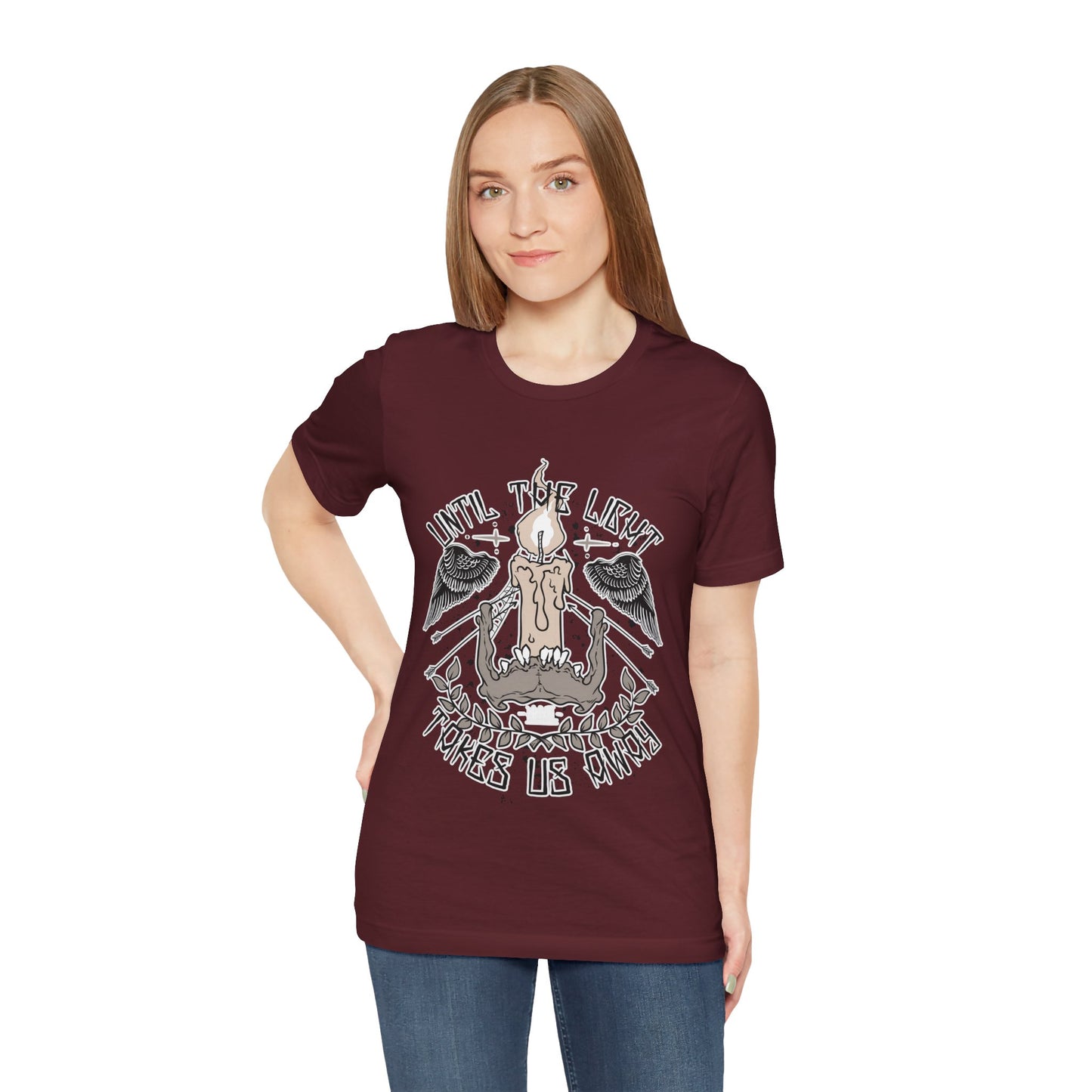 Until the Light Takes us Away T-shirt, Inspirational T-shirt, Skull Shirt, Heavy Metal Rock Shirt, Wings T-Shirt, Rockers T-shirt