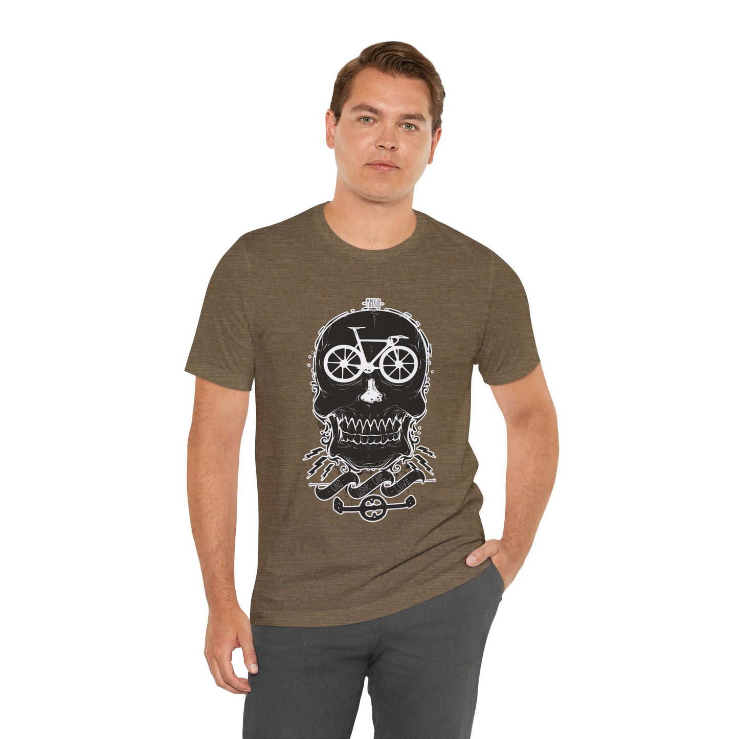Bicycle Love T-shirt, Skull T-shirt, Shirt with Skull, Skull Head T-shirt, T-shirt with Bicycle, Horror Shirt, Humor T-Shirt