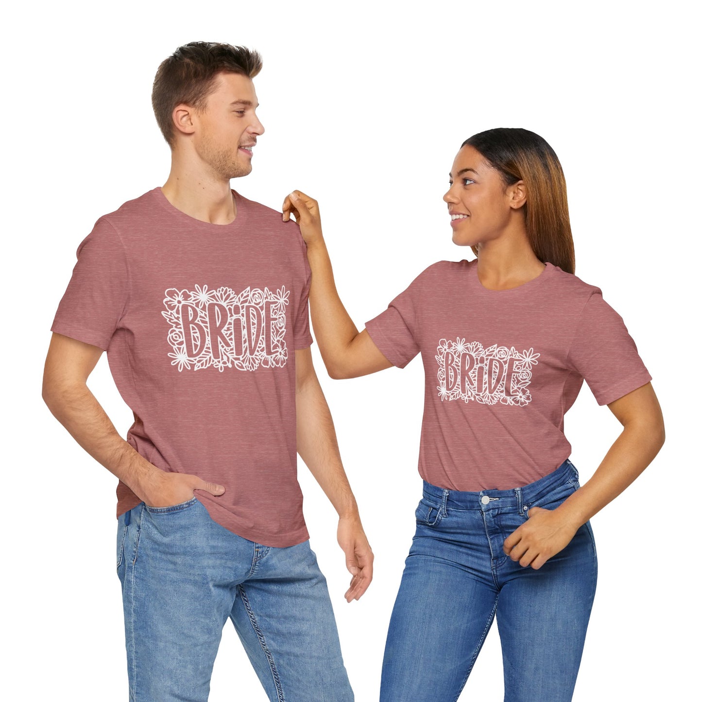 Floral Bride T-shirt, Bride Flowers Shirt, Wedding Shirt, Bride Tee, Bridal Shower Shirt, Gift Shirt for Bride, Bachelorette Party Shirt