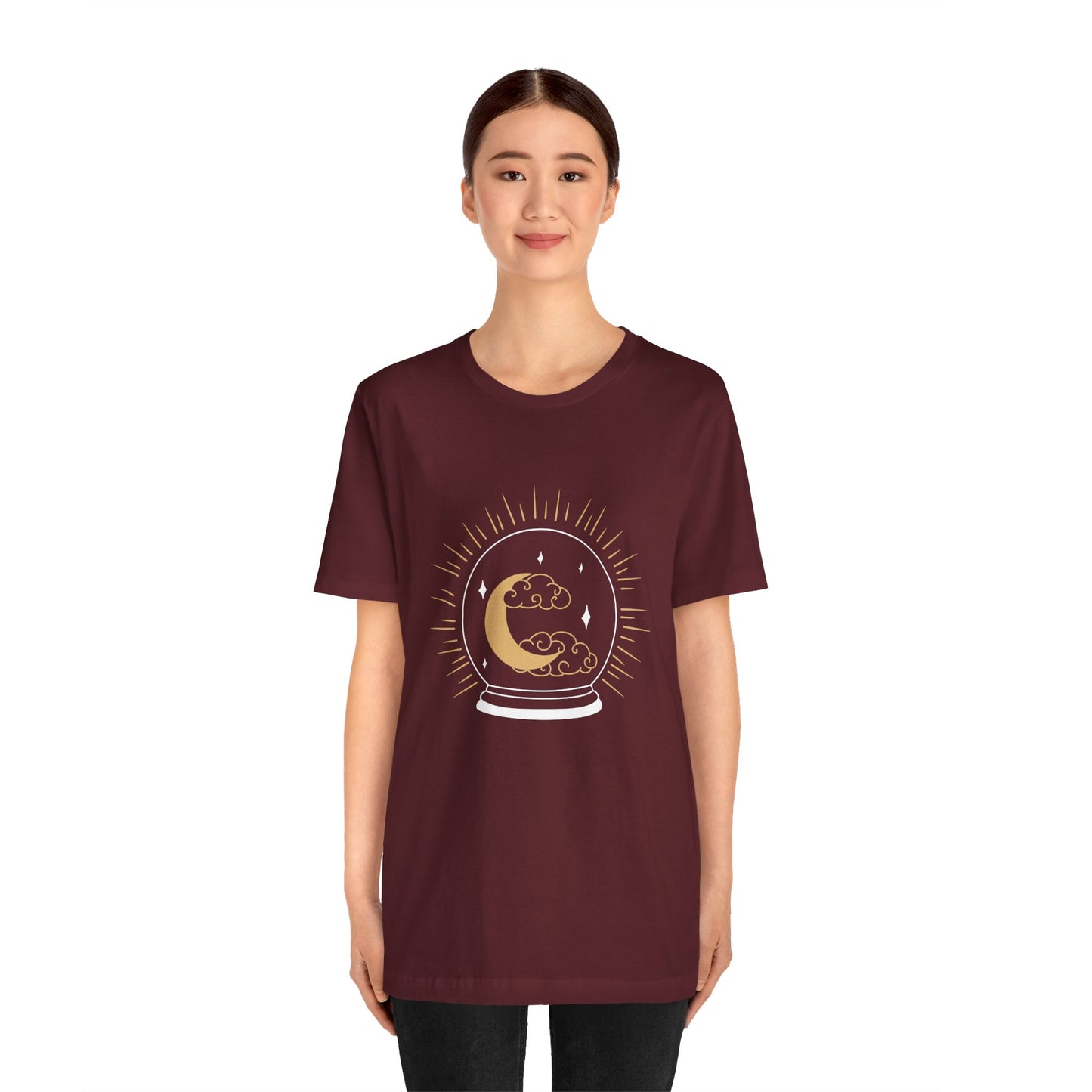 Celestial Crystal Ball T-shirt, Boho T-shirt, Inspirational T-shirt, Bohemian T-shirt, Moon and Stars T-Shirt, Gift Travel Shirt