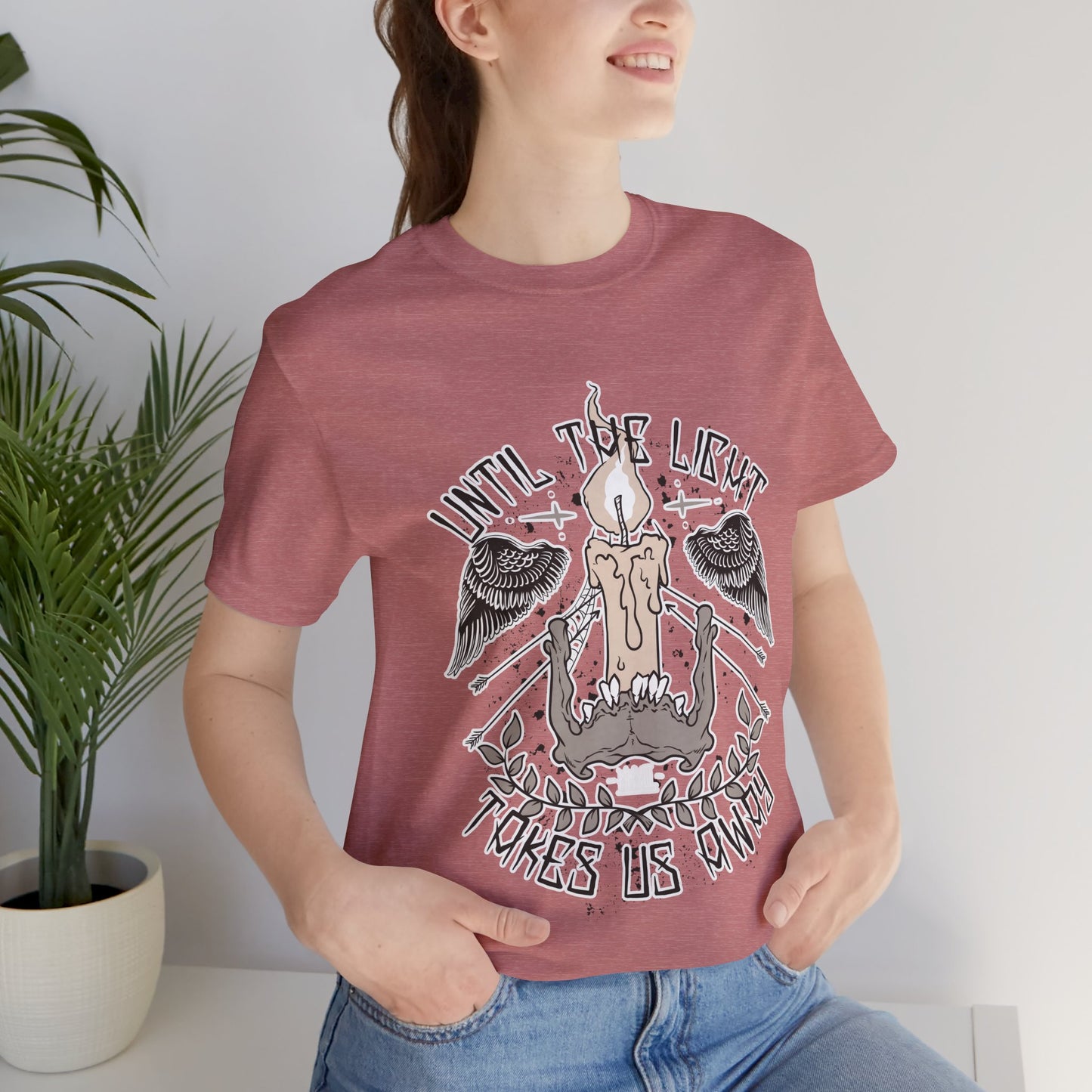 Until the Light Takes us Away T-shirt, Inspirational T-shirt, Skull Shirt, Heavy Metal Rock Shirt, Wings T-Shirt, Rockers T-shirt