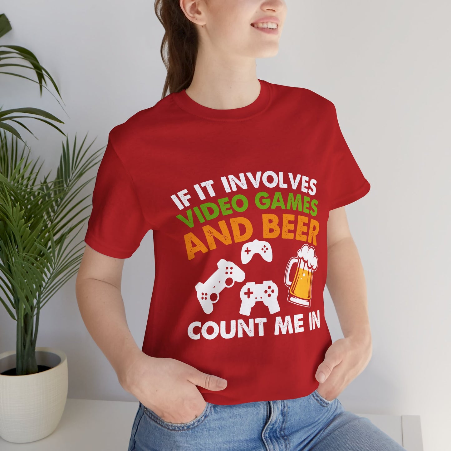 Video Games T-shirt, Gaming Shirt, Video Games and Beer Shirt, T-shirt for Gamers, Funny Gamer Shirts, Gift for Him, Funny Gaming Tee