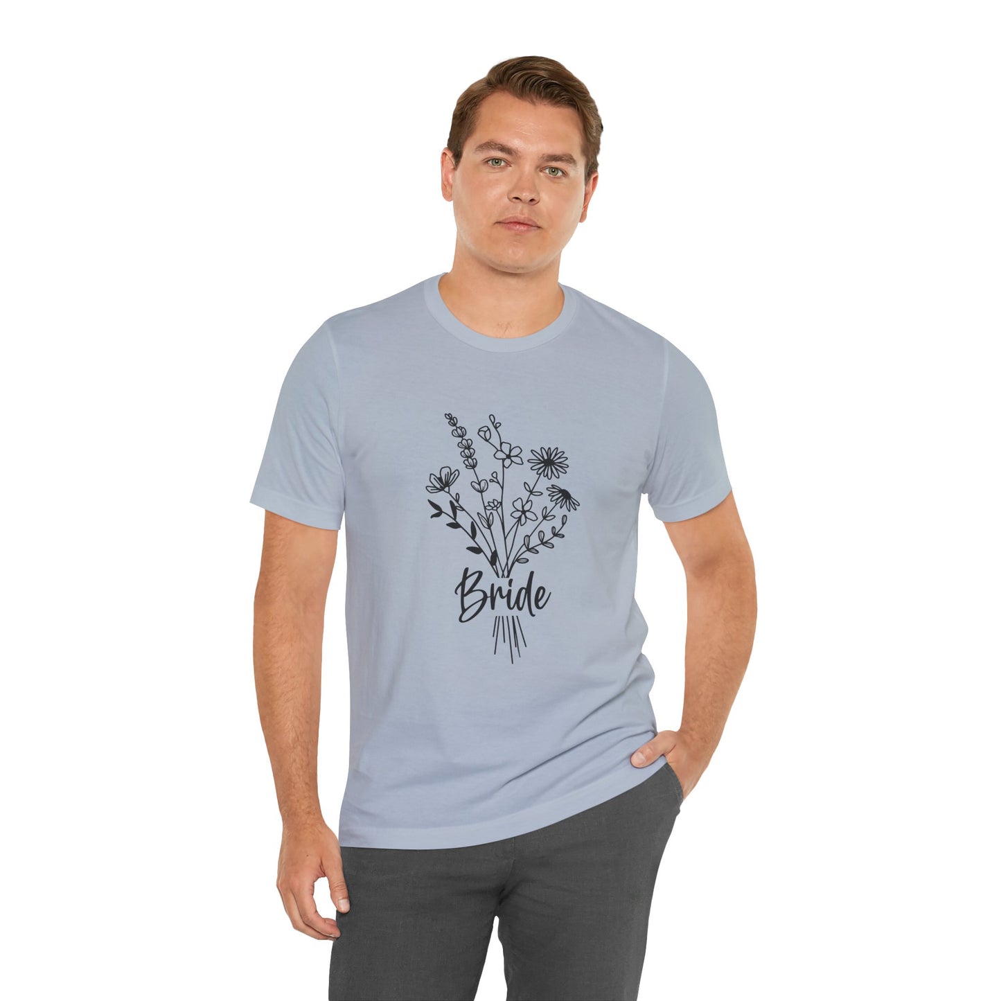 Bride T-shirt, Wedding Shirt, Wildflower Bouquet Floral Shirt, Bride Tee, Bachelorette Shirt, Gift Shirt for Bride, Bridal Shower Shirt