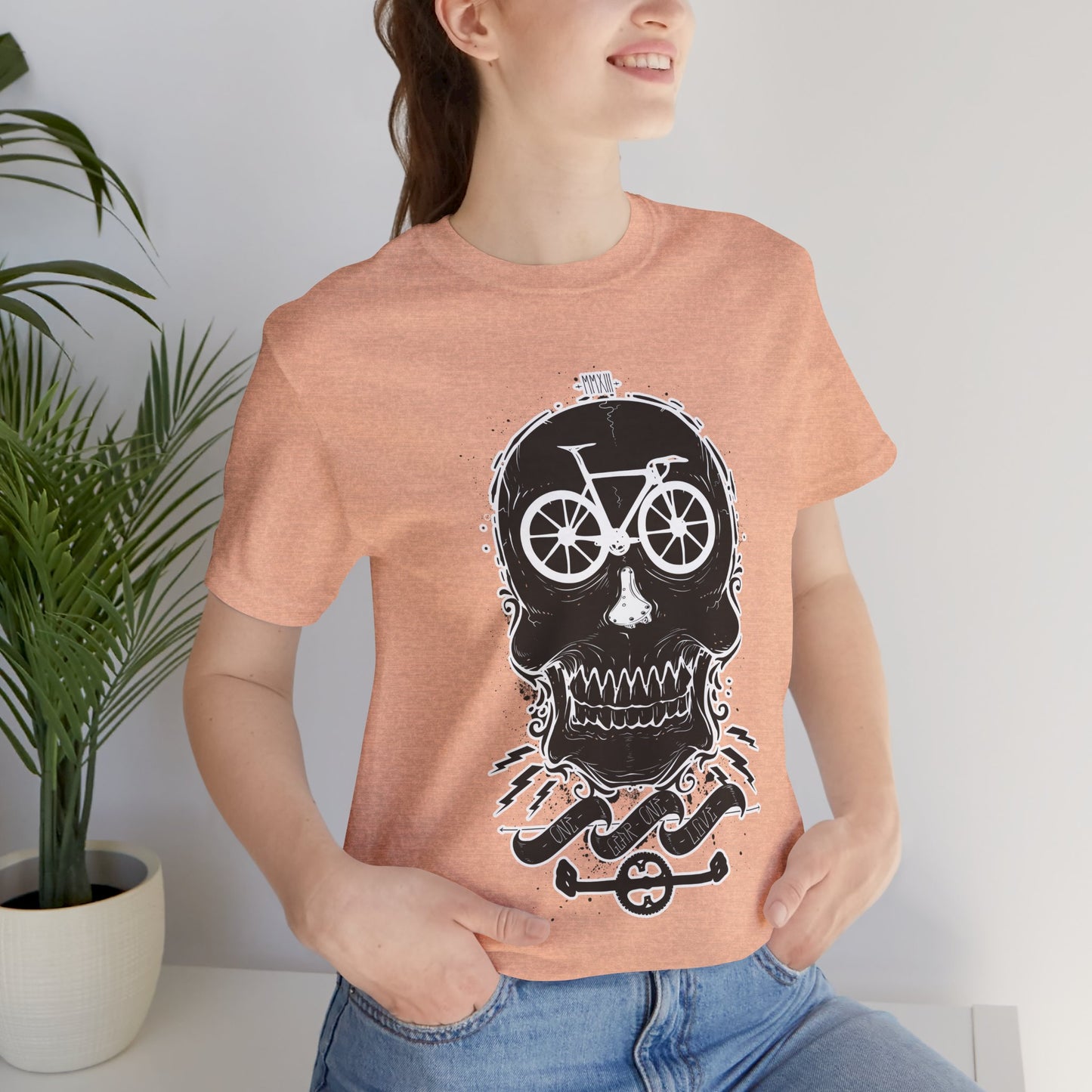 Bicycle Love T-shirt, Skull T-shirt, Shirt with Skull, Skull Head T-shirt, T-shirt with Bicycle, Horror Shirt, Humor T-Shirt