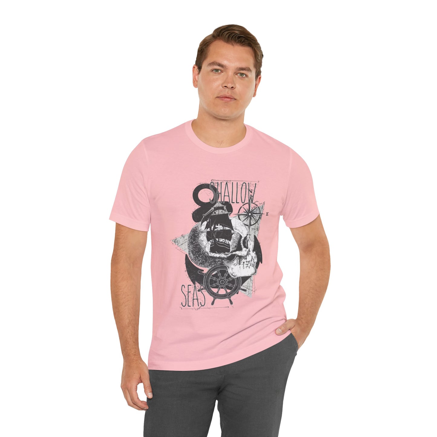 Shallow Seas T-shirt, Sea T-shirt, Nautical Shirt, Skull Shirt, T-shirt with Compass, Sea Shirt, Travel T-Shirt, Outdoors Shirt