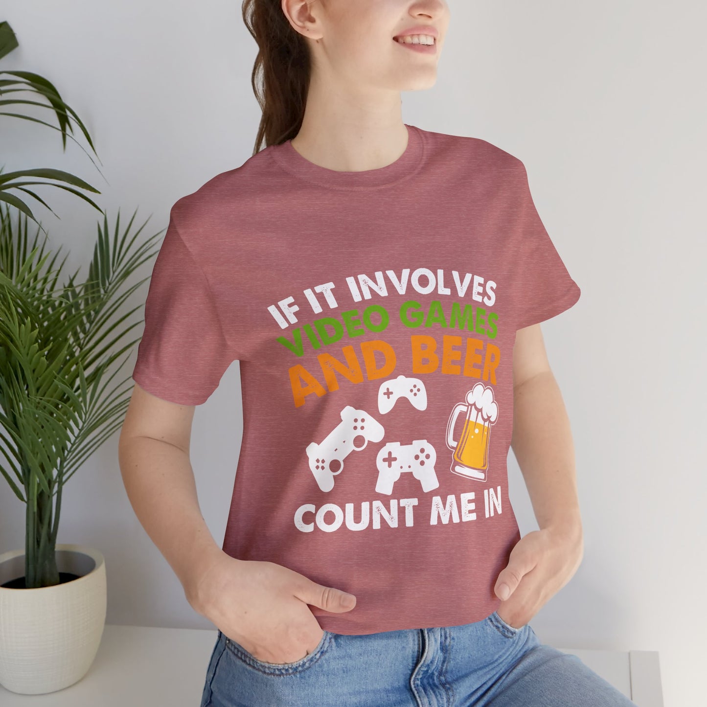 Video Games T-shirt, Gaming Shirt, Video Games and Beer Shirt, T-shirt for Gamers, Funny Gamer Shirts, Gift for Him, Funny Gaming Tee
